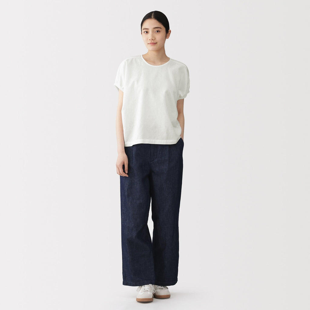 Hemp Cotton Gather Sleeve Blouse