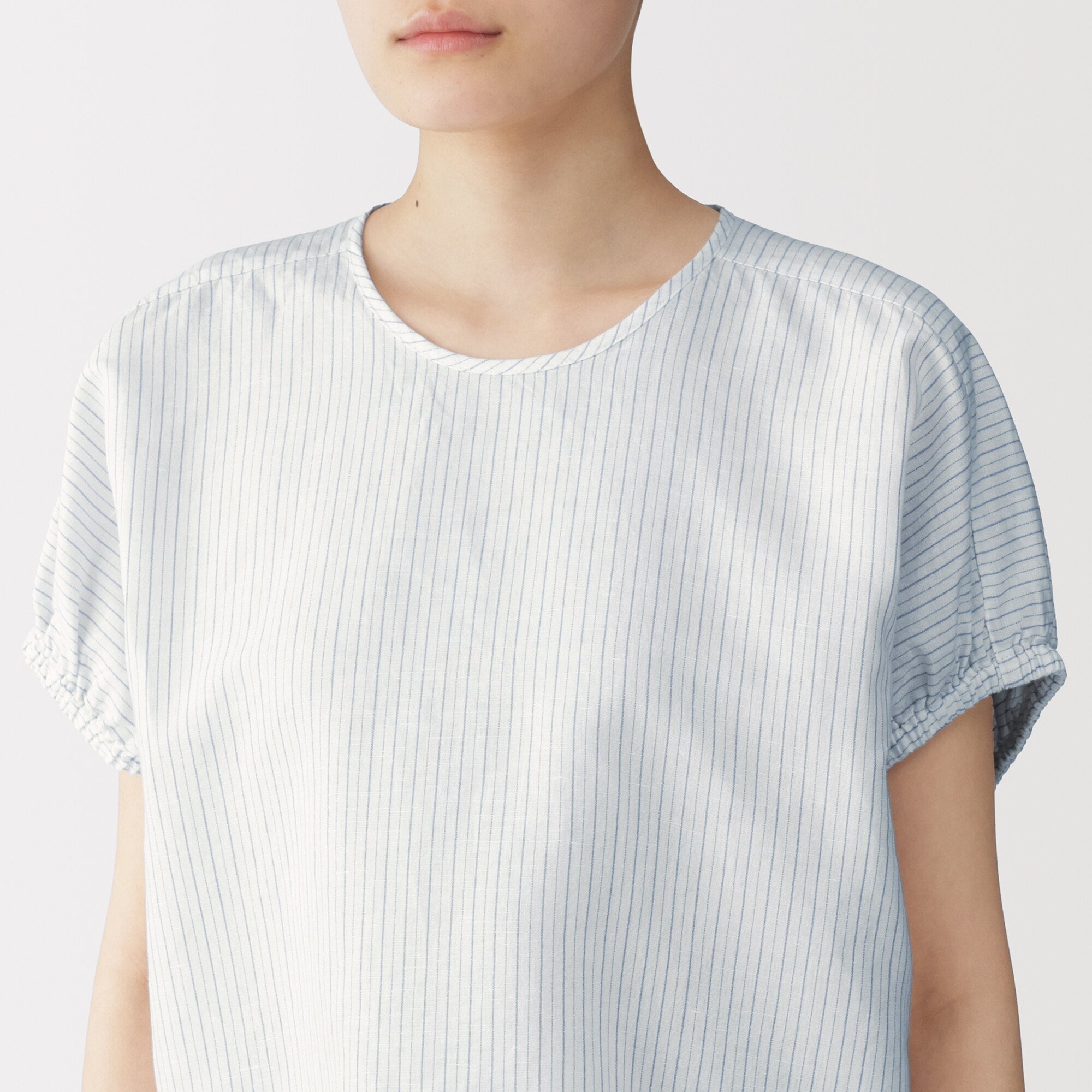 Hemp Cotton Gather Sleeve Blouse
