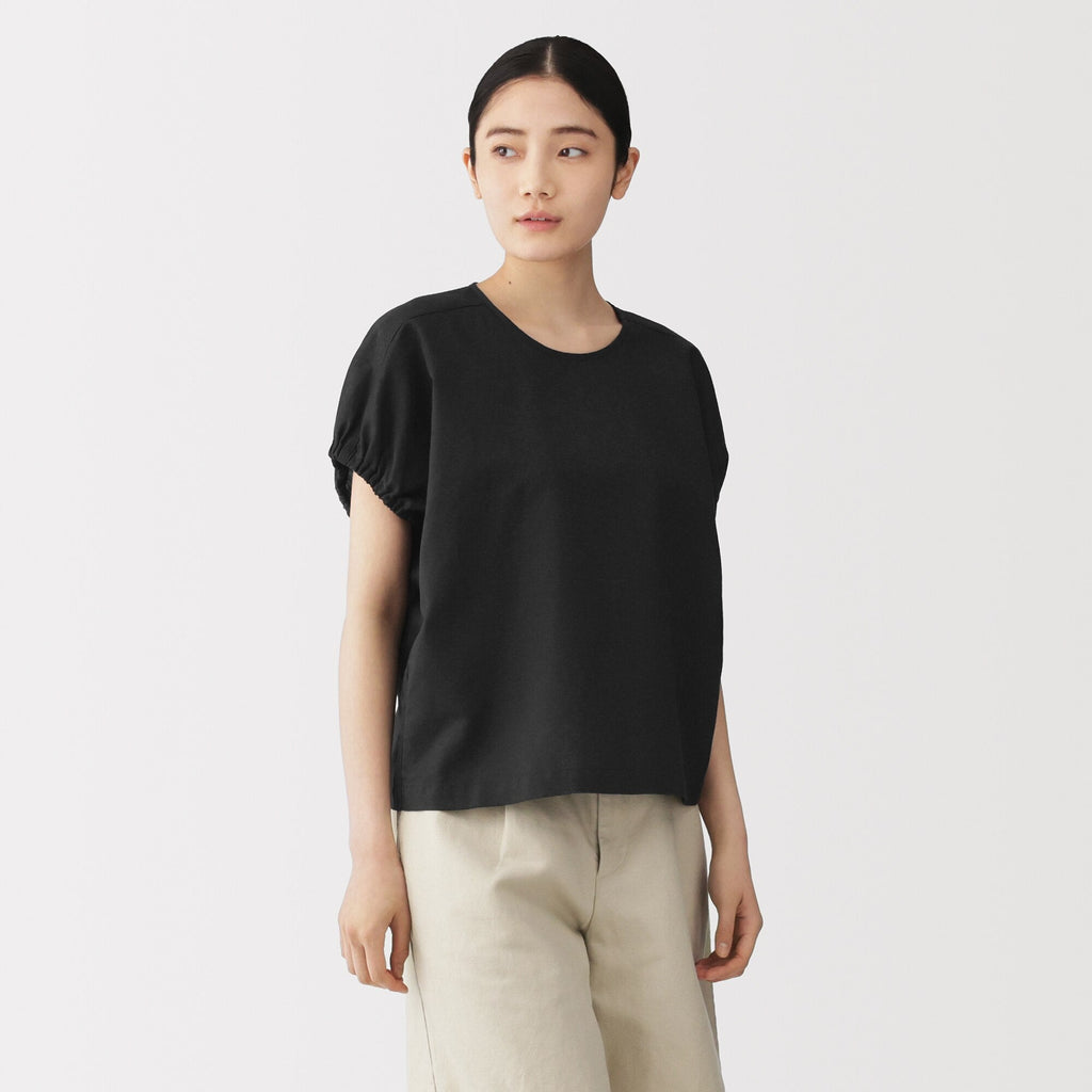 Hemp Cotton Gather Sleeve Blouse