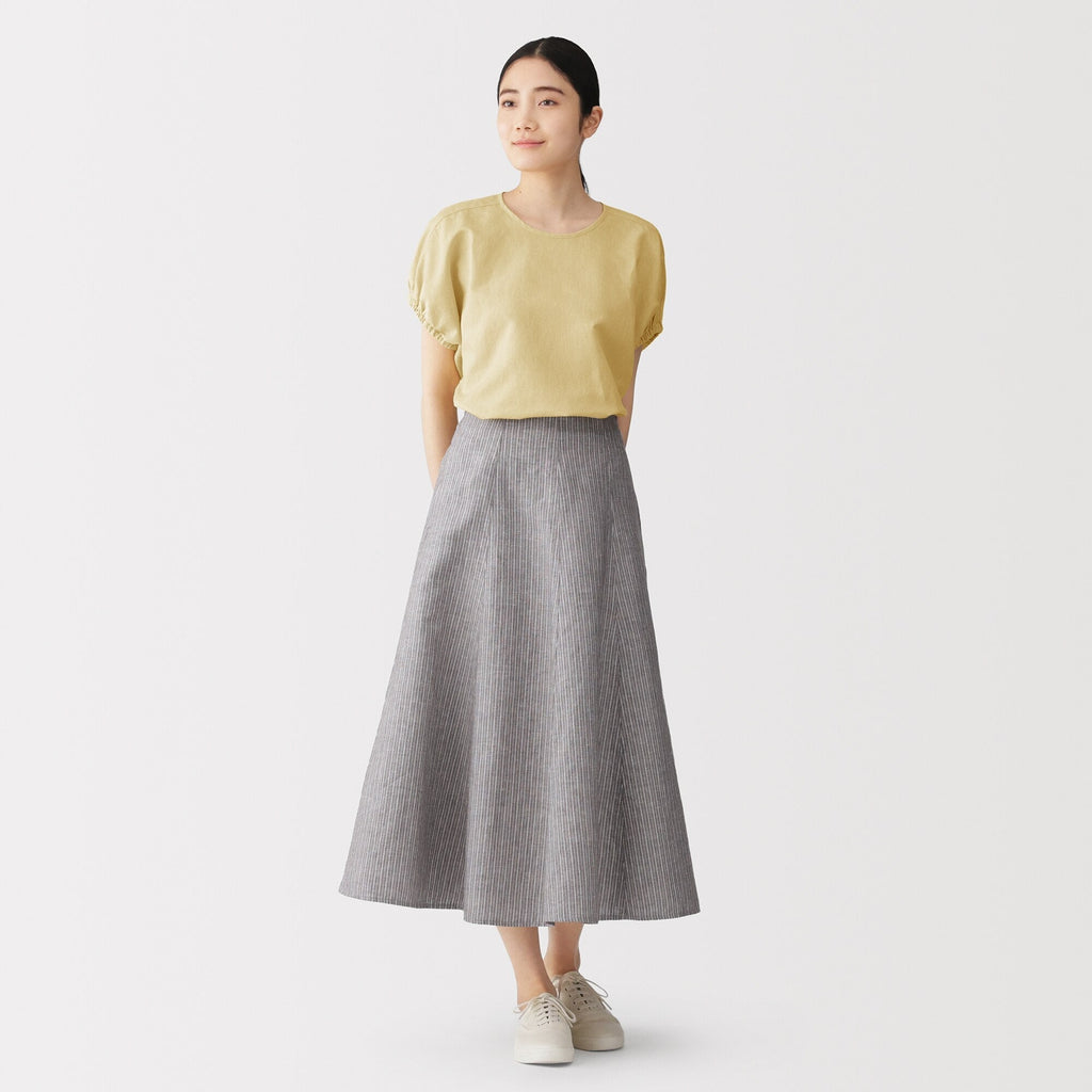 Hemp Cotton Gather Sleeve Blouse
