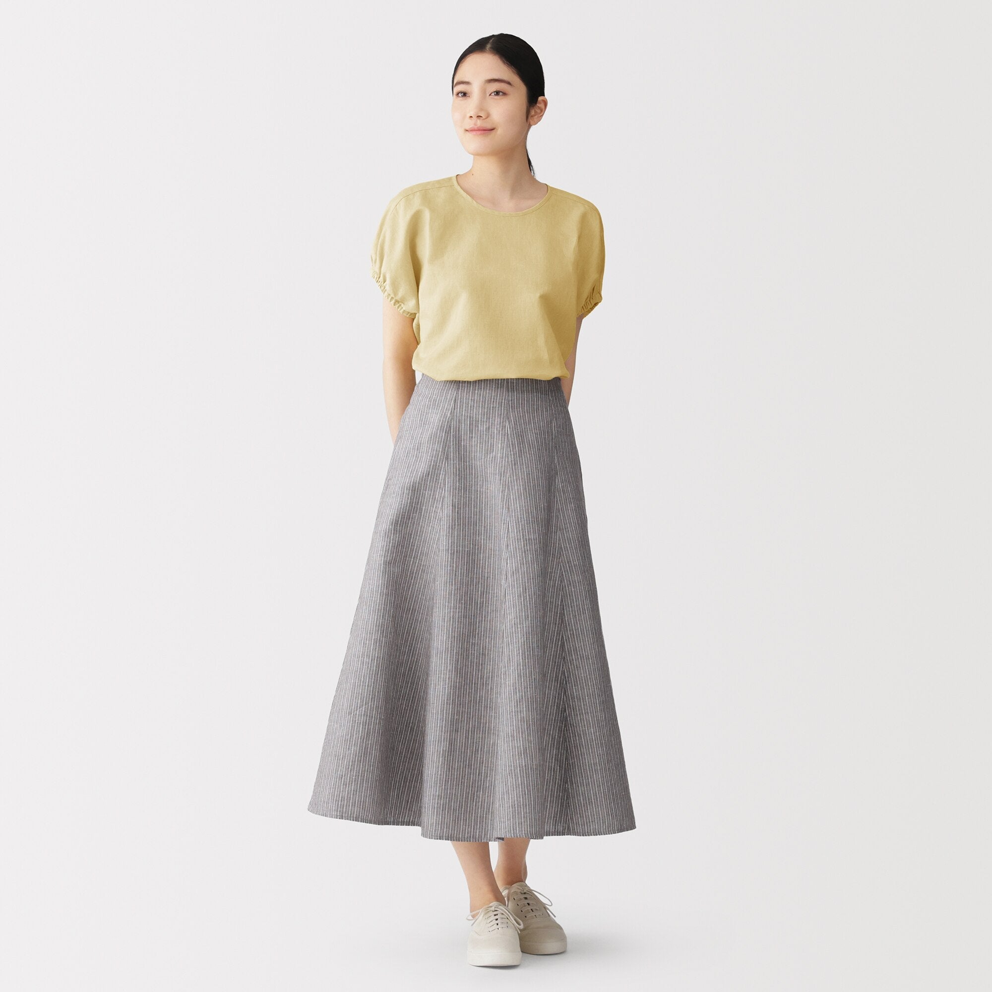 Hemp Cotton Gather Sleeve Blouse