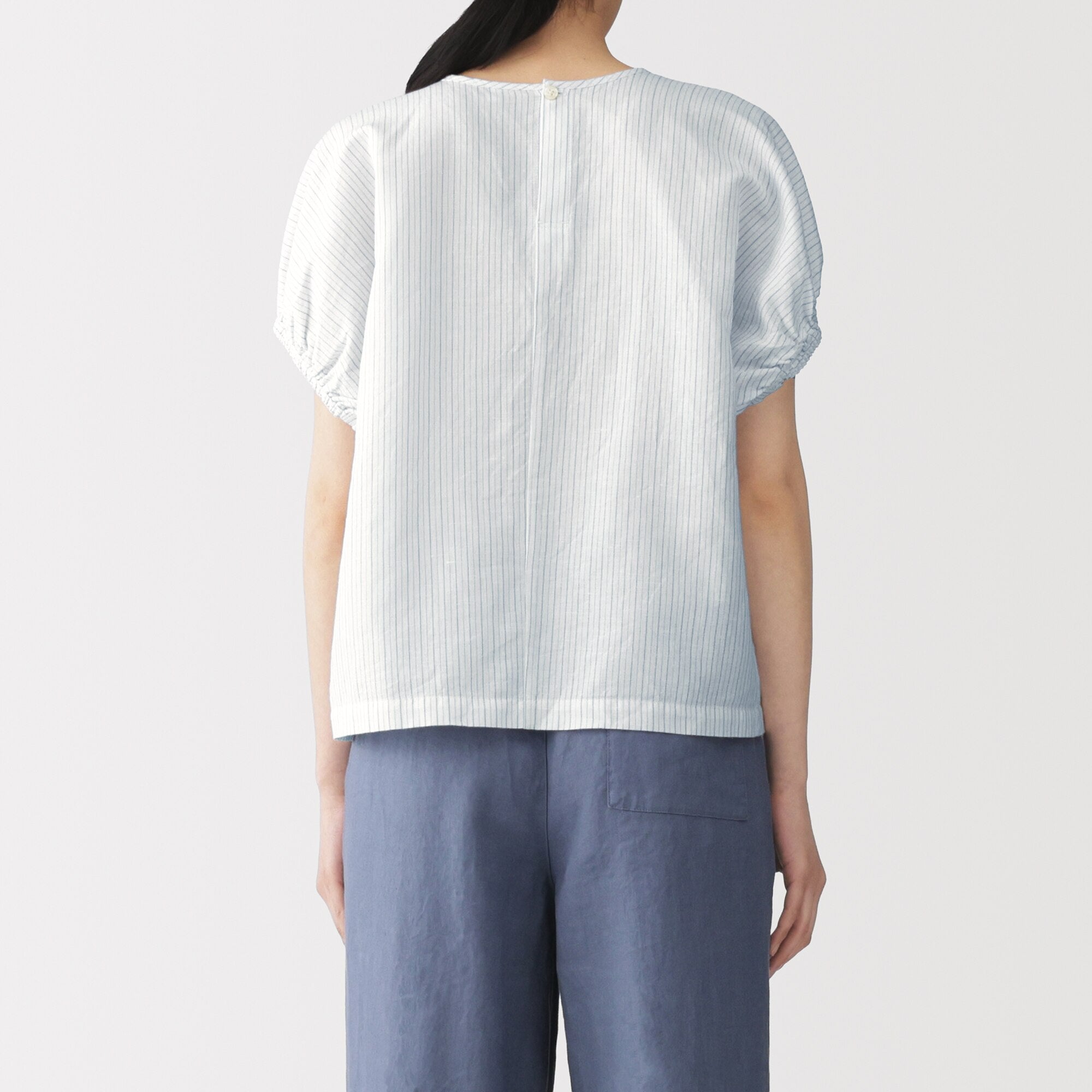 Hemp Cotton Gather Sleeve Blouse