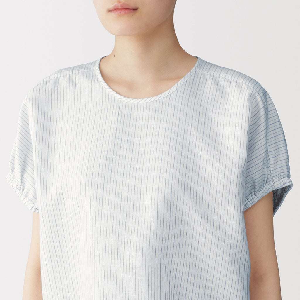 Hemp Cotton Gather Sleeve Blouse