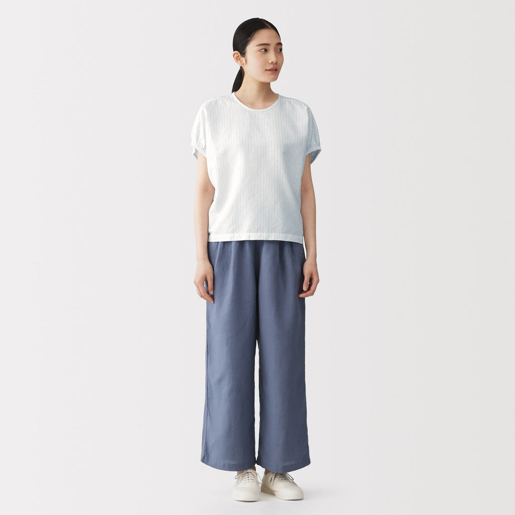 Hemp Cotton Gather Sleeve Blouse