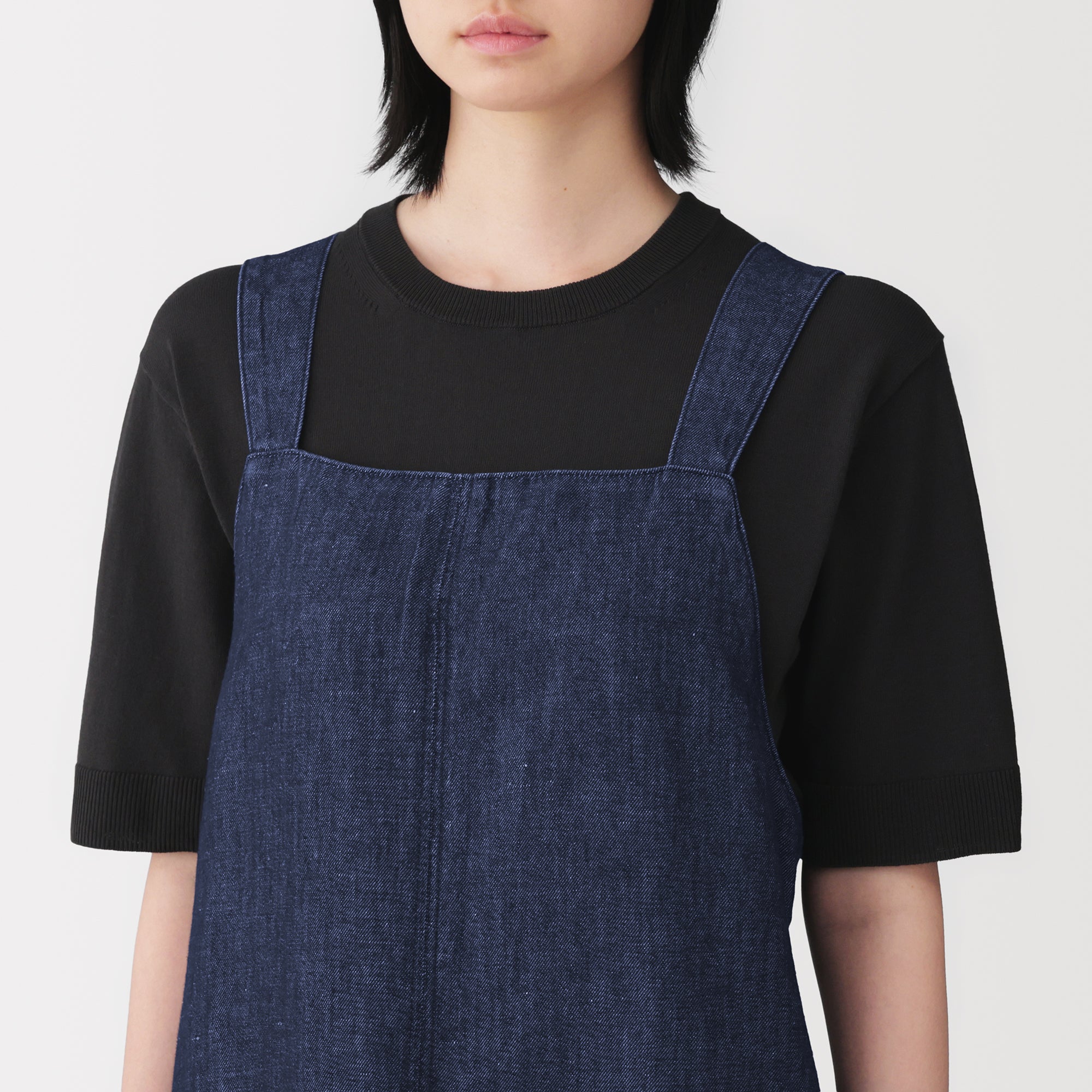 Hemp Blend Denim Jumper Skirt