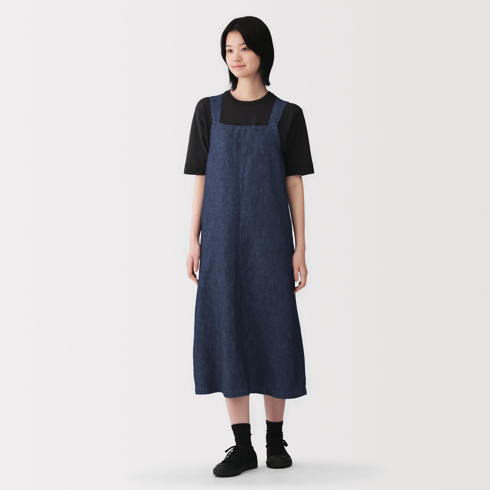 Hemp Blend Denim Jumper Skirt