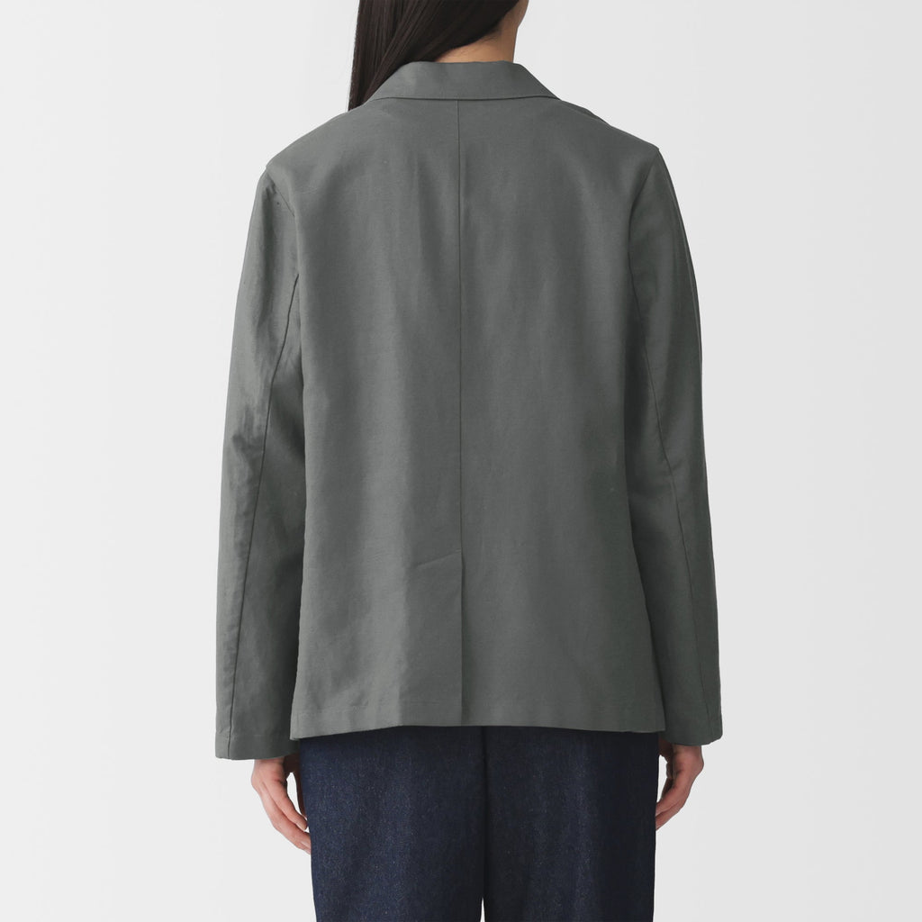 Hemp Blend Twill Tailored Jacket