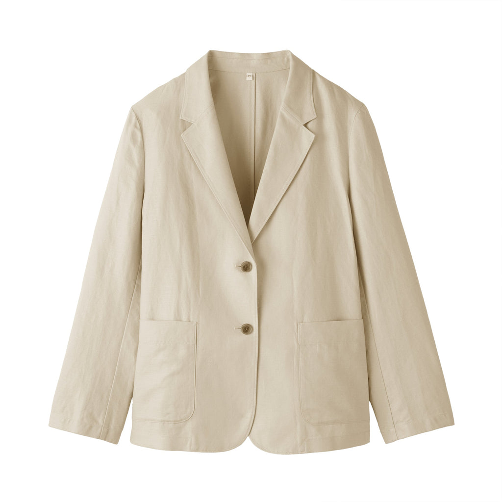 Hemp Blend Twill Tailored Jacket
