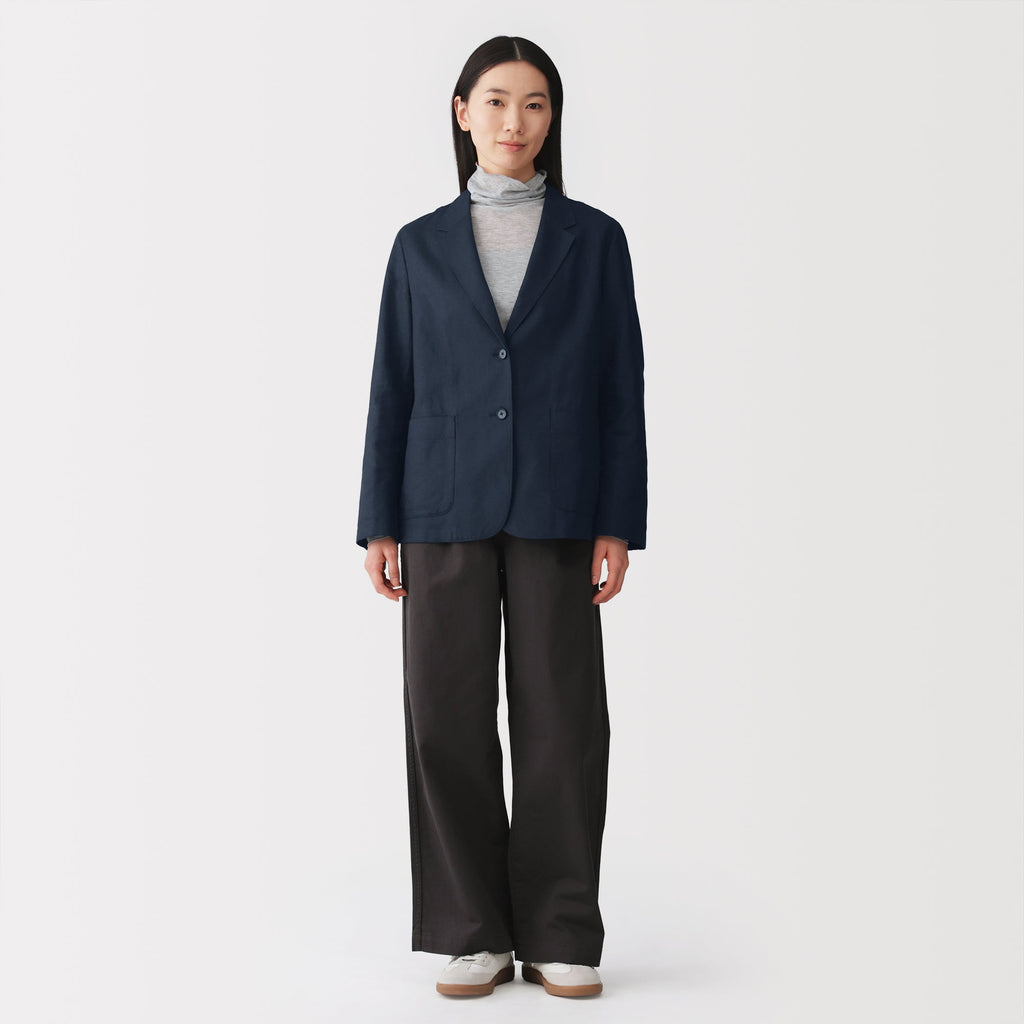 Hemp Blend Twill Tailored Jacket