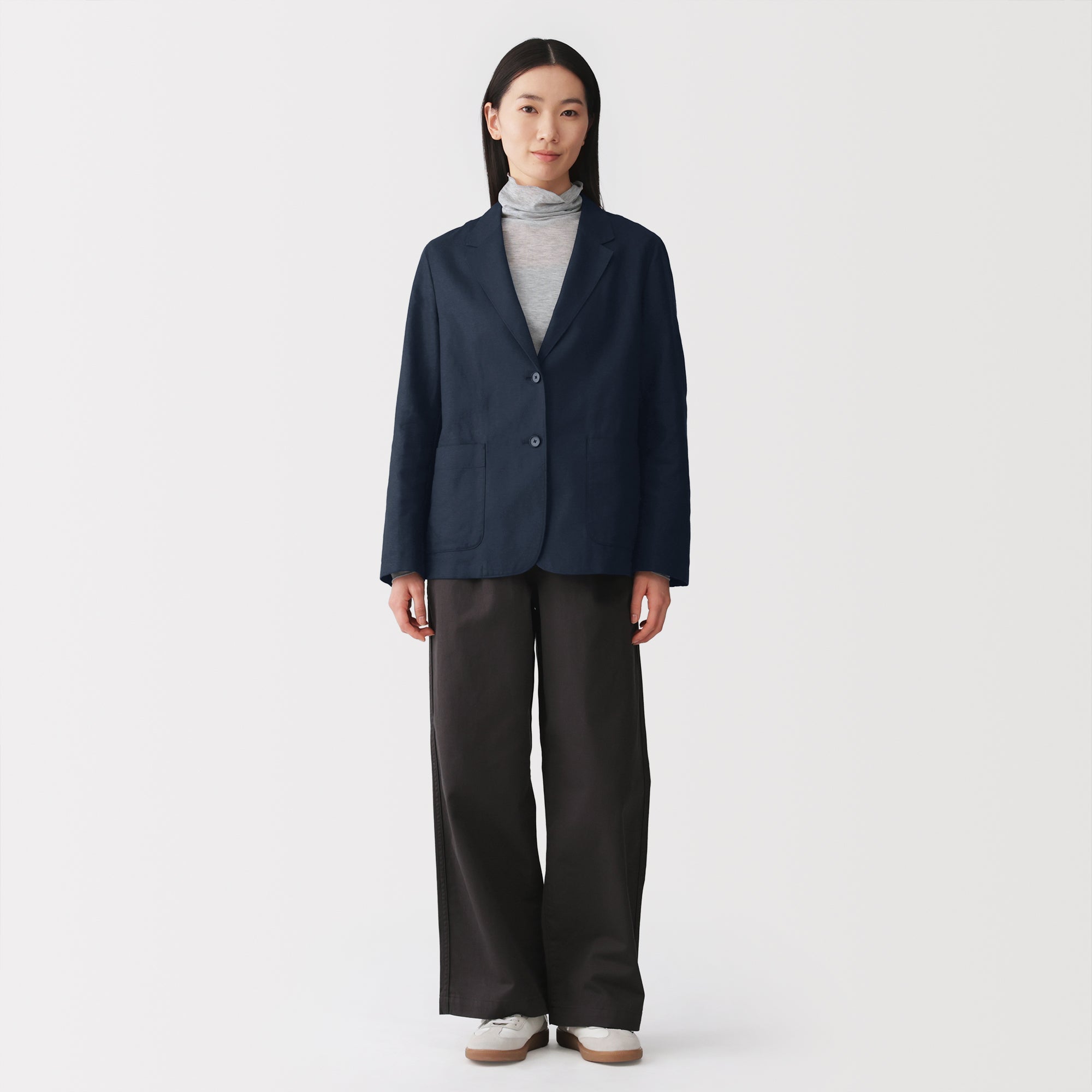 Hemp Blend Twill Tailored Jacket