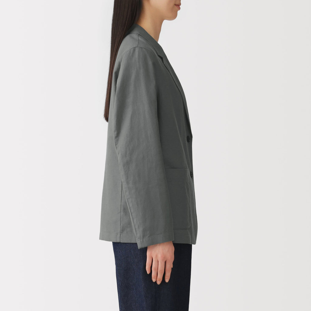 Hemp Blend Twill Tailored Jacket