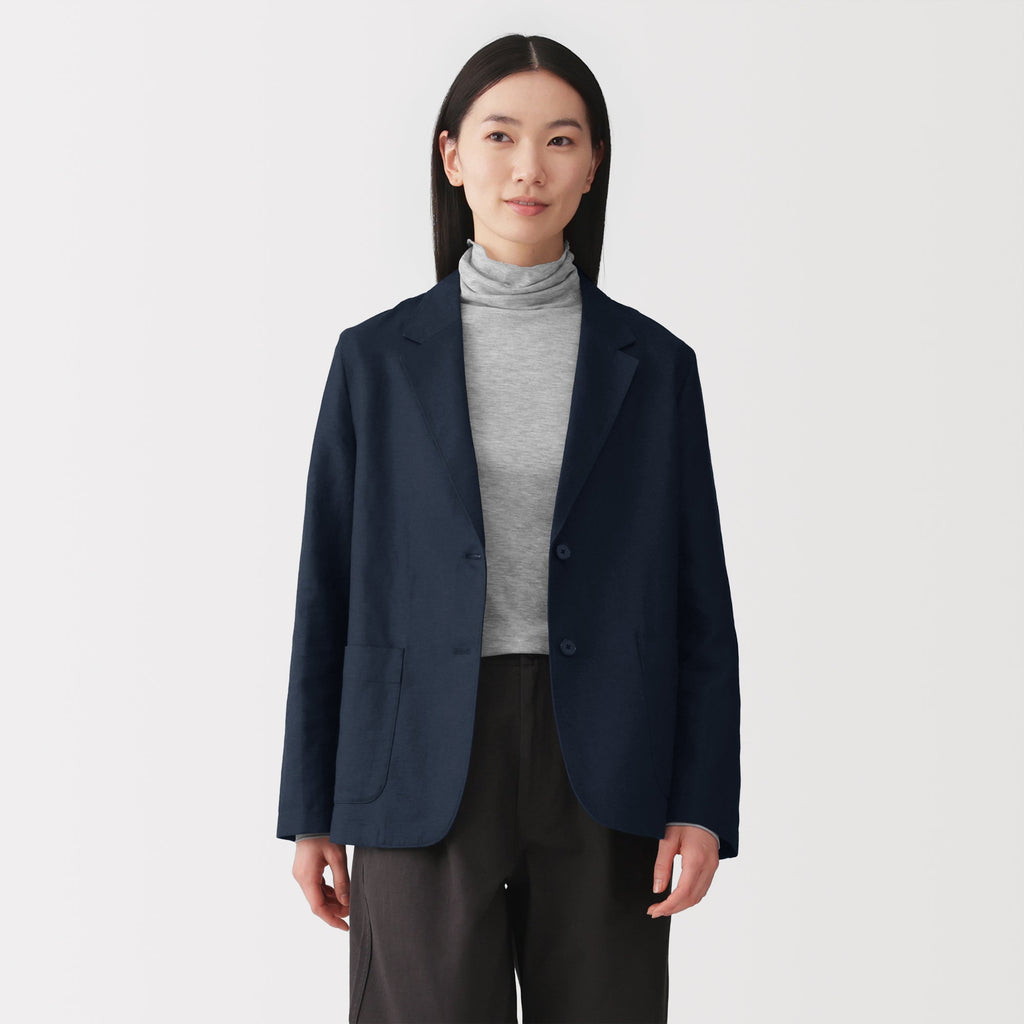 Hemp Blend Twill Tailored Jacket
