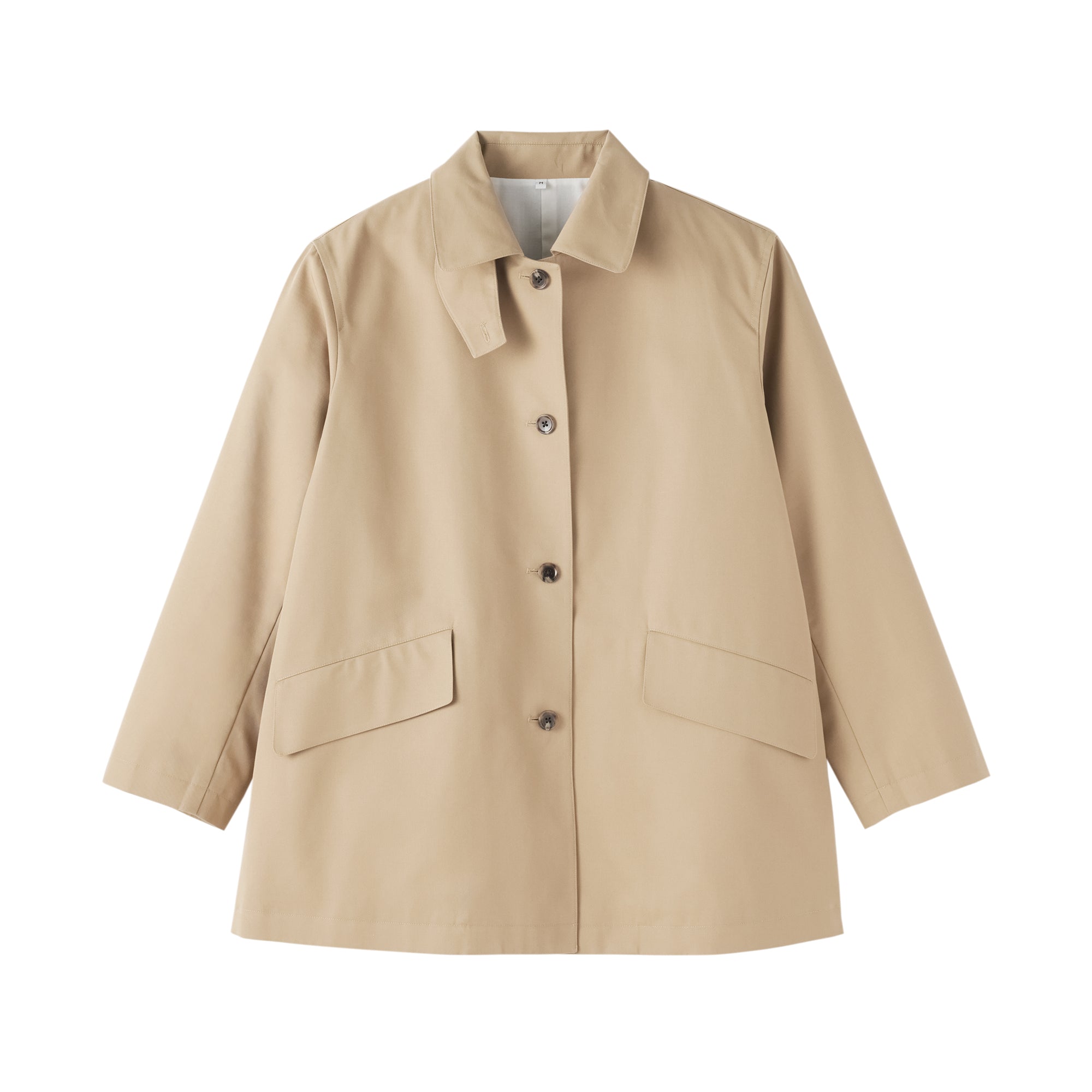 Cotton Twill Stand Fall Collar Coat
