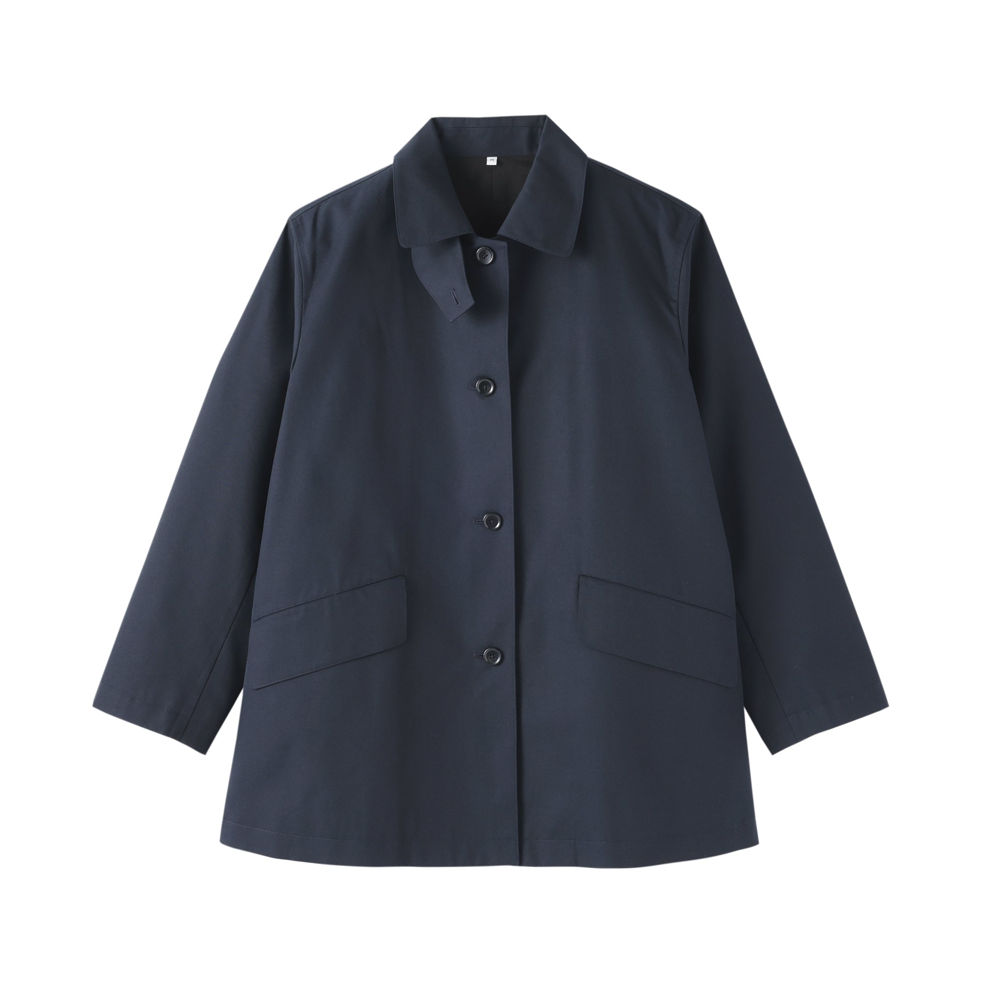Cotton Twill Stand Fall Collar Coat
