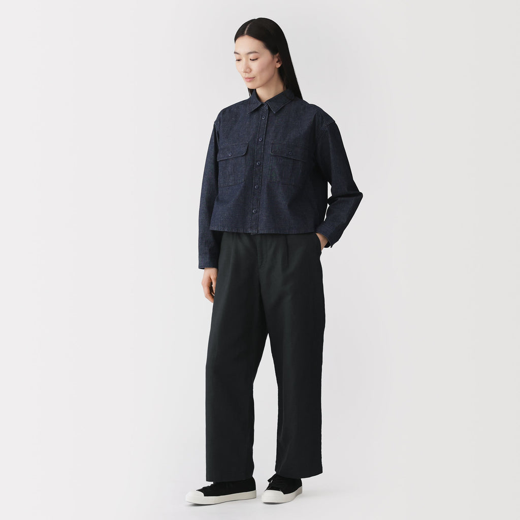 Hemp Blend Twill Straight Pants