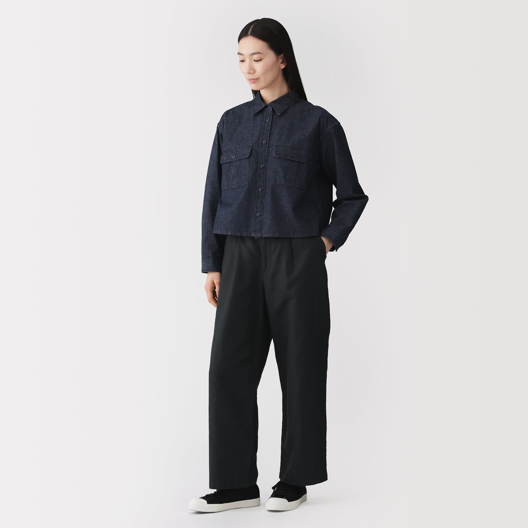 Hemp Blend Twill Straight Pants