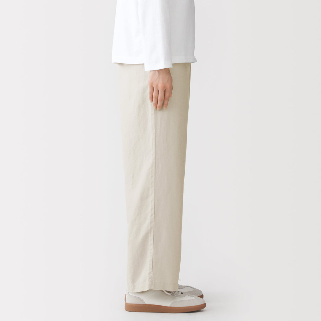 Hemp Blend Twill Straight Pants