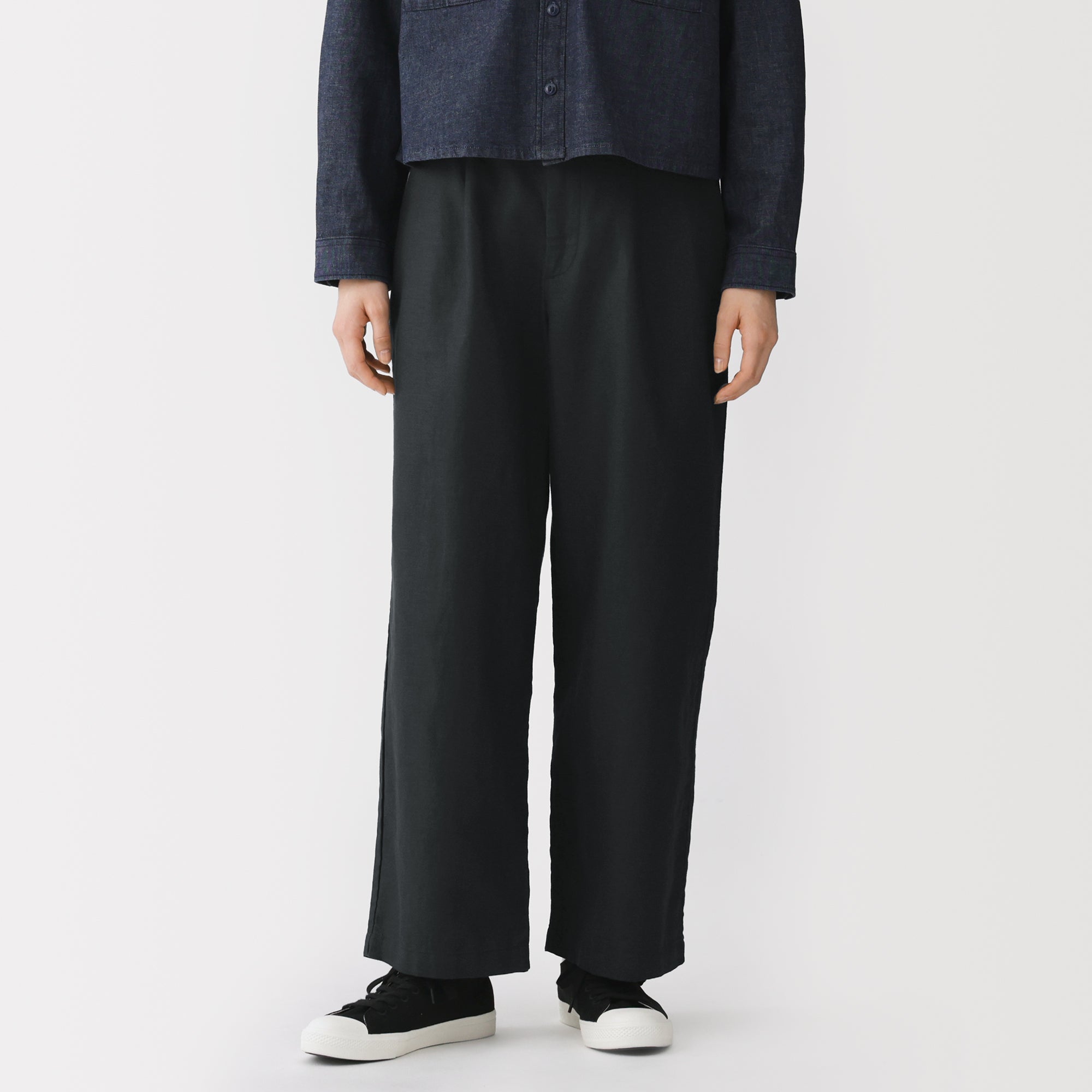 Hemp Blend Twill Straight Pants