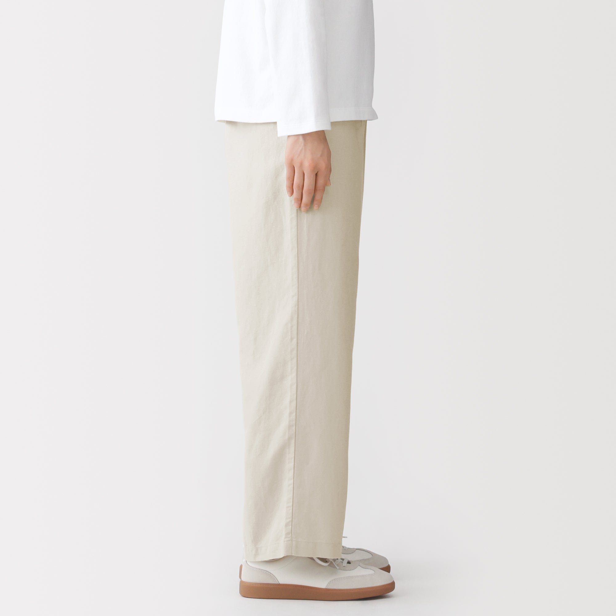 Hemp Blend Twill Straight Pants