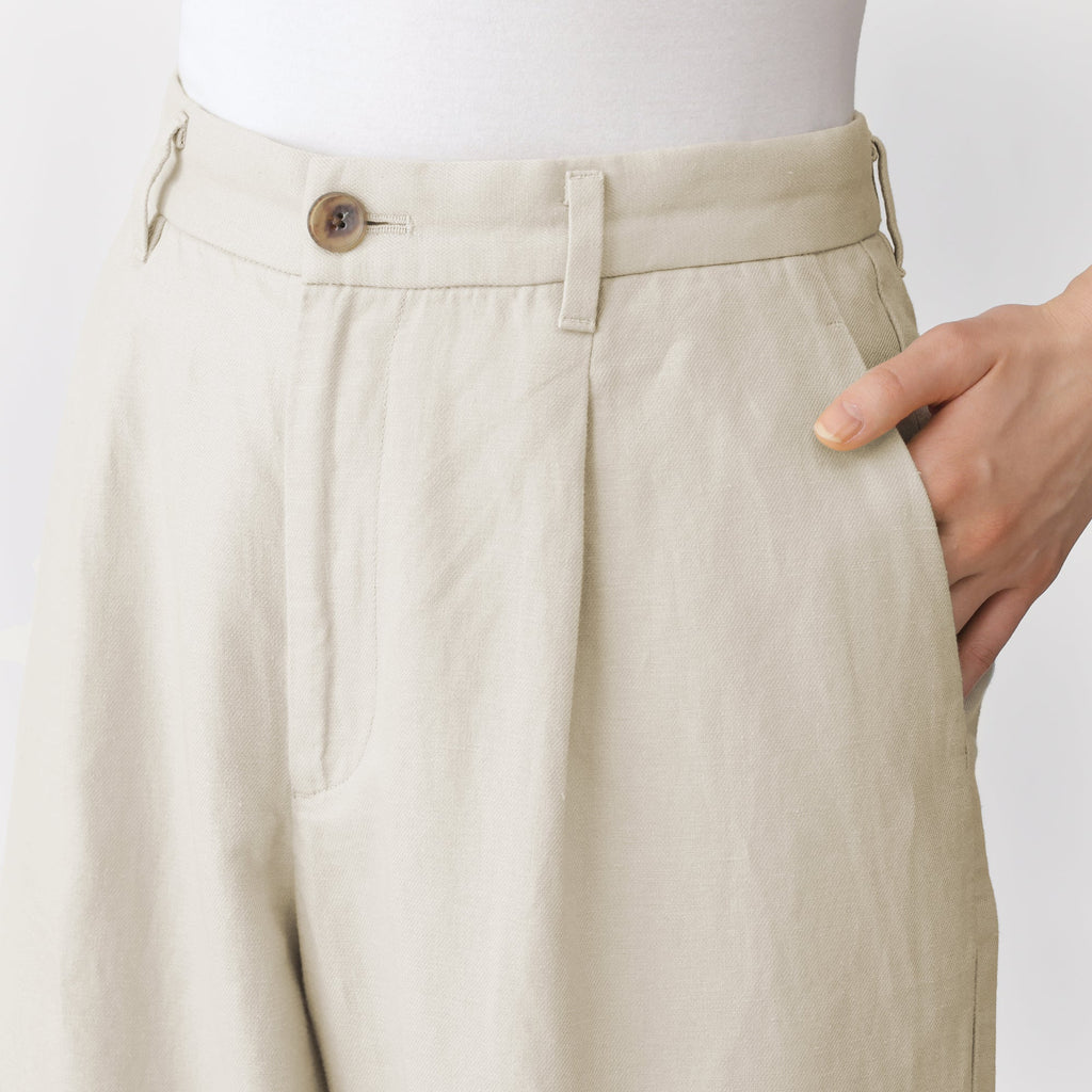 Hemp Blend Twill Straight Pants