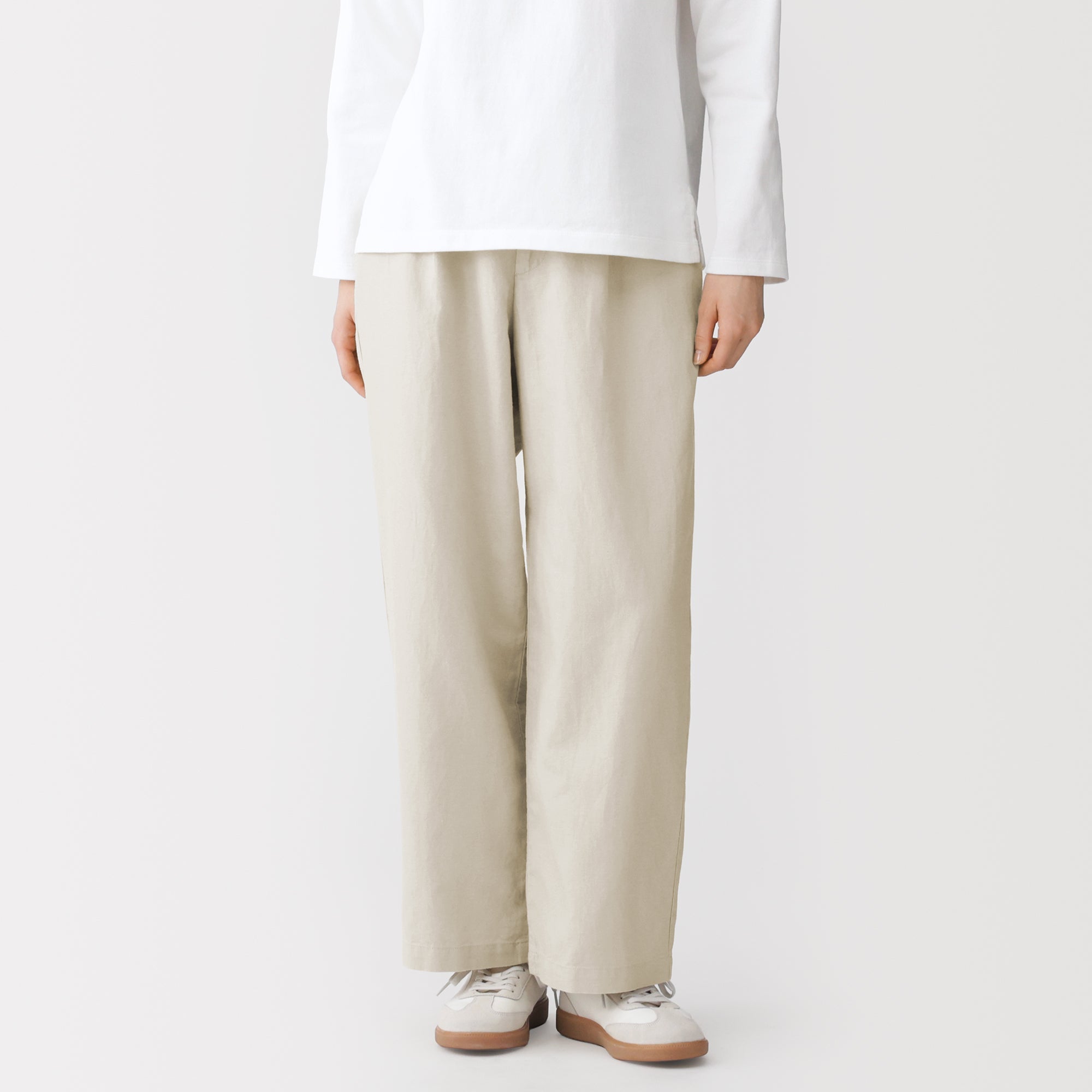 Hemp Blend Twill Straight Pants