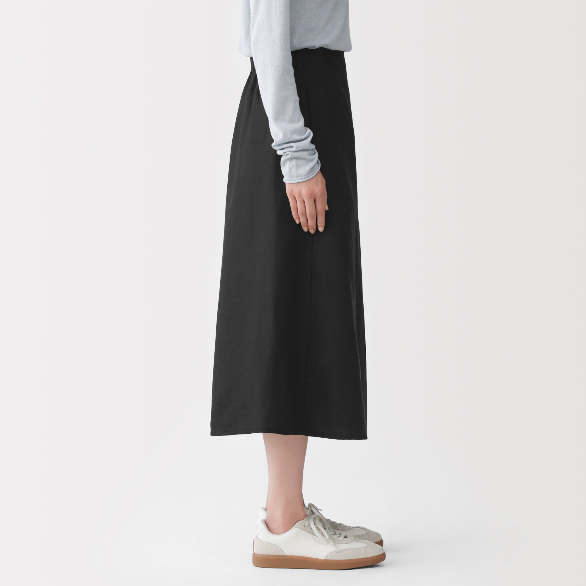 Hemp Blend Twill Wrap Skirt