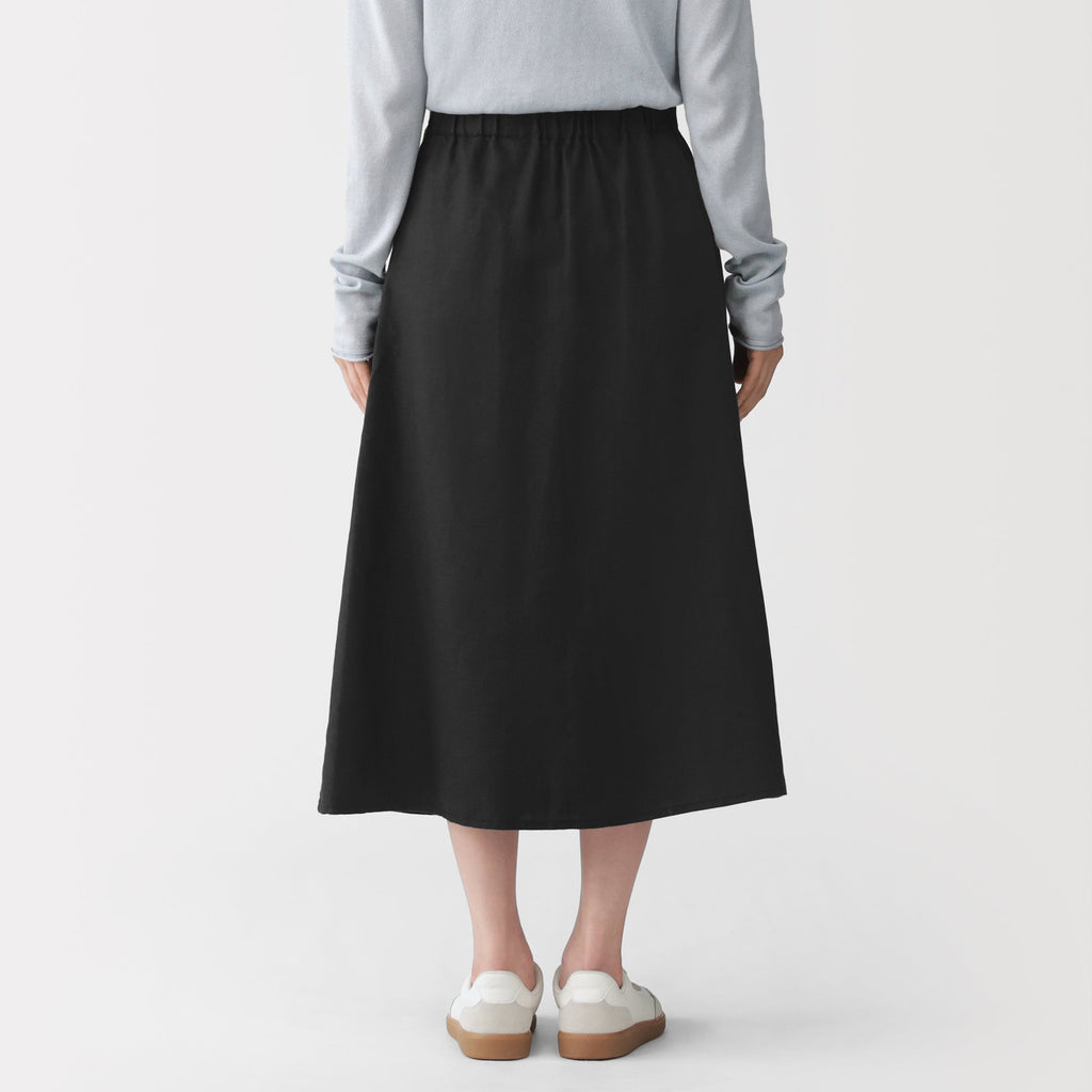 Hemp Blend Twill Wrap Skirt