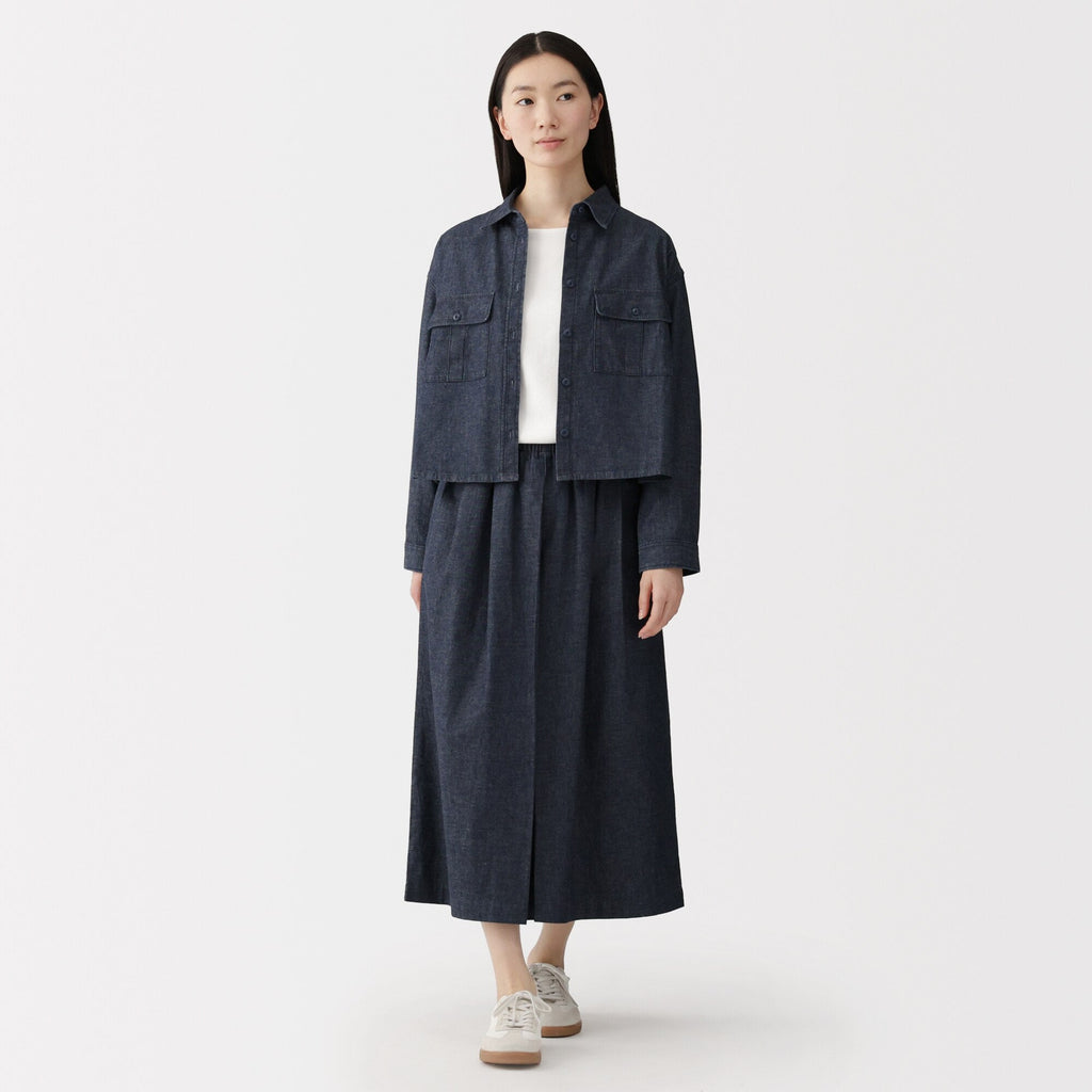 Kapok Blend Denim Skirt Pants