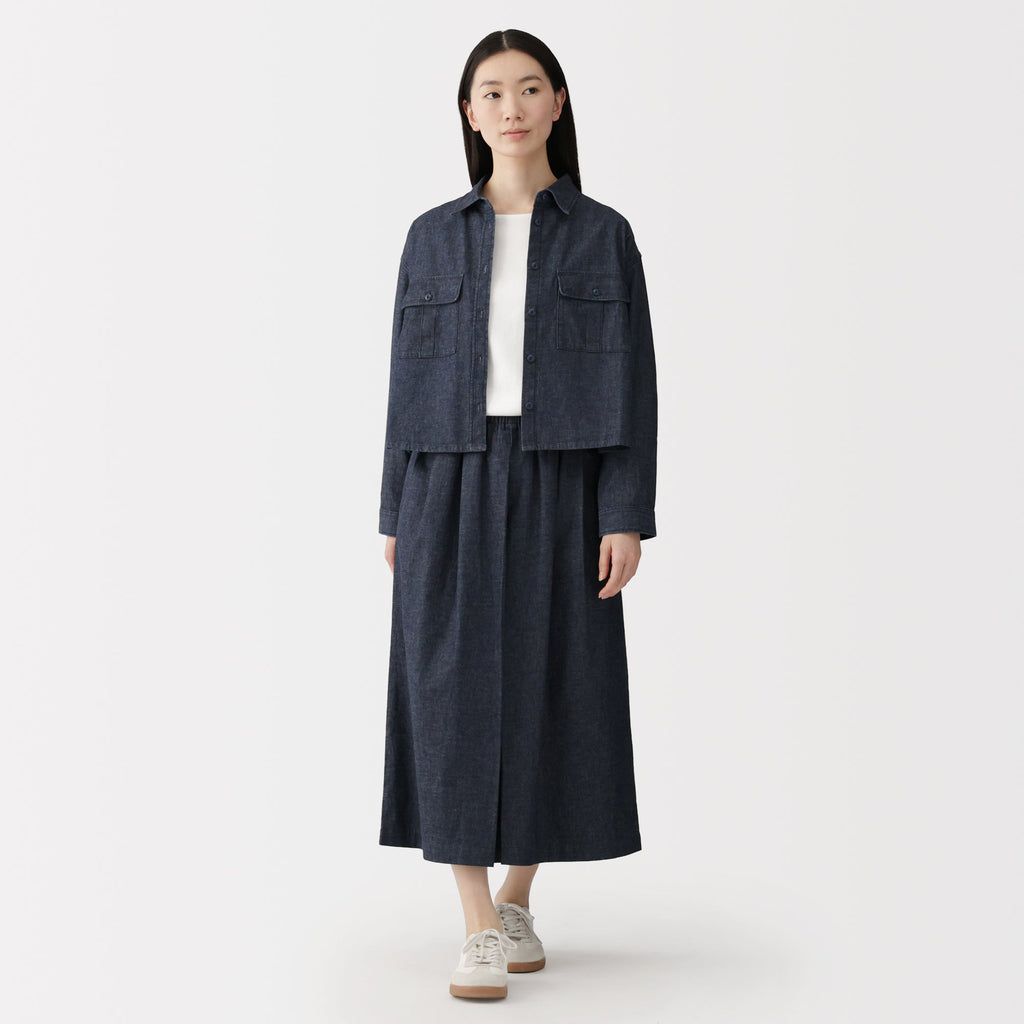Kapok Blend Denim Skirt Pants