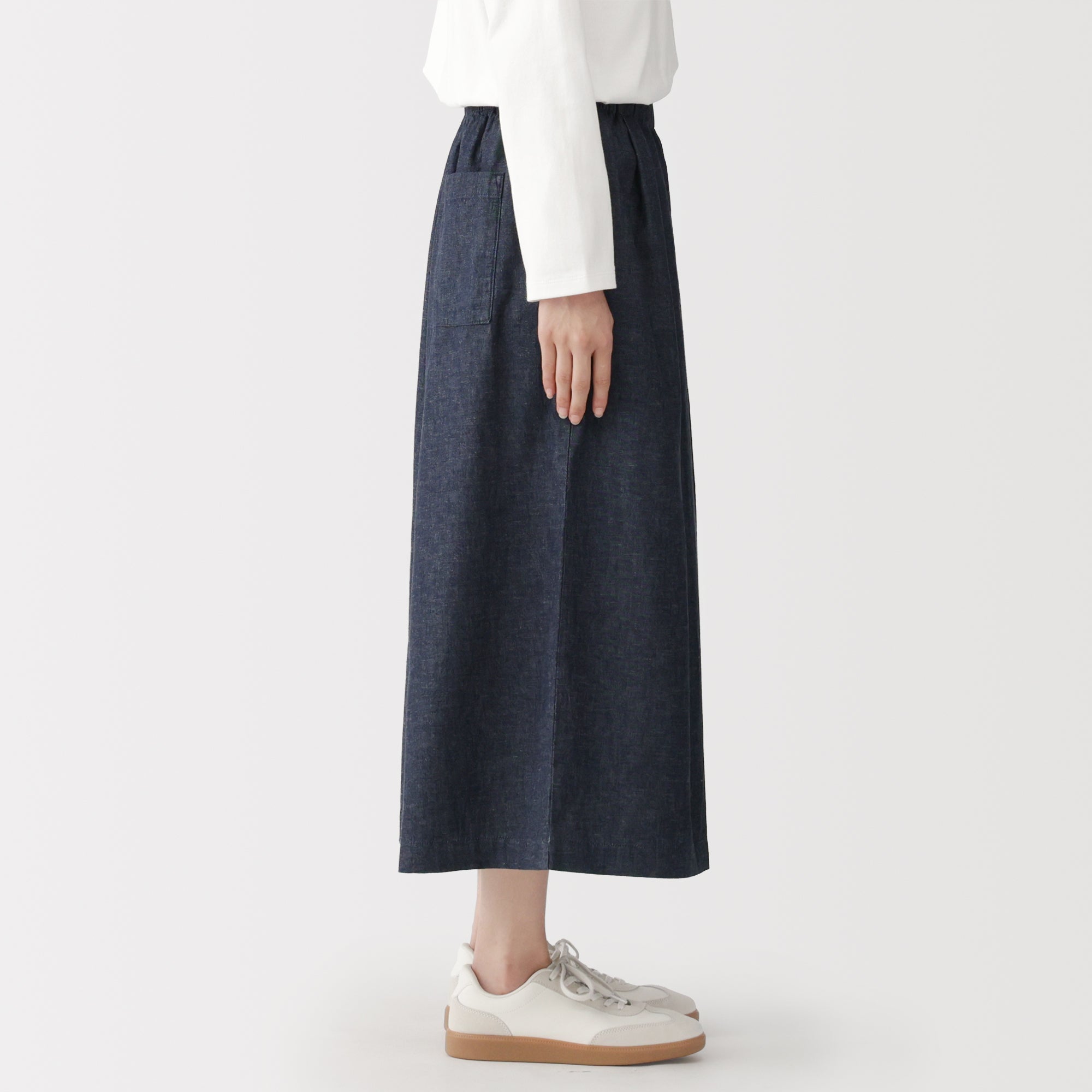 Kapok Blend Denim Skirt Pants