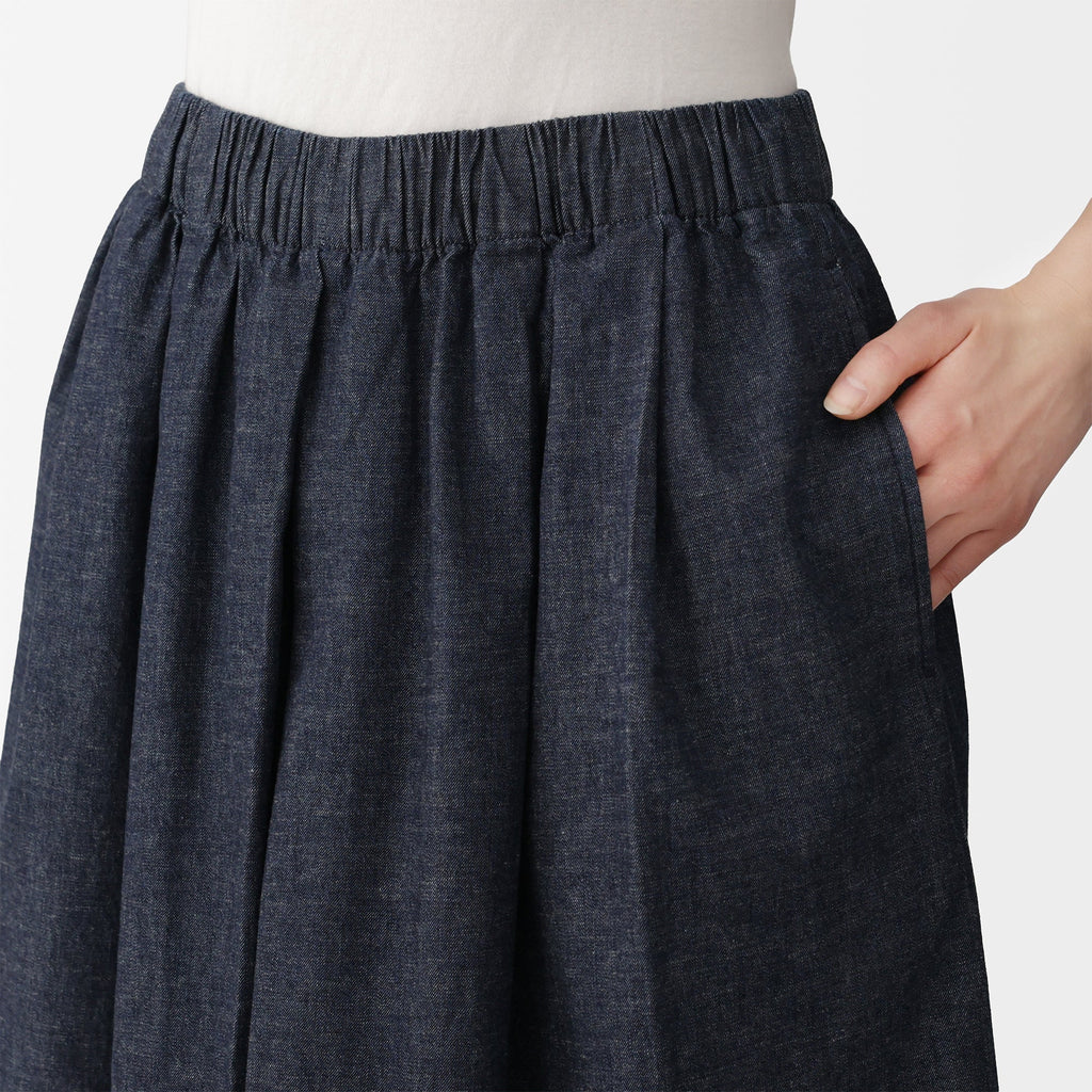 Kapok Blend Denim Skirt Pants