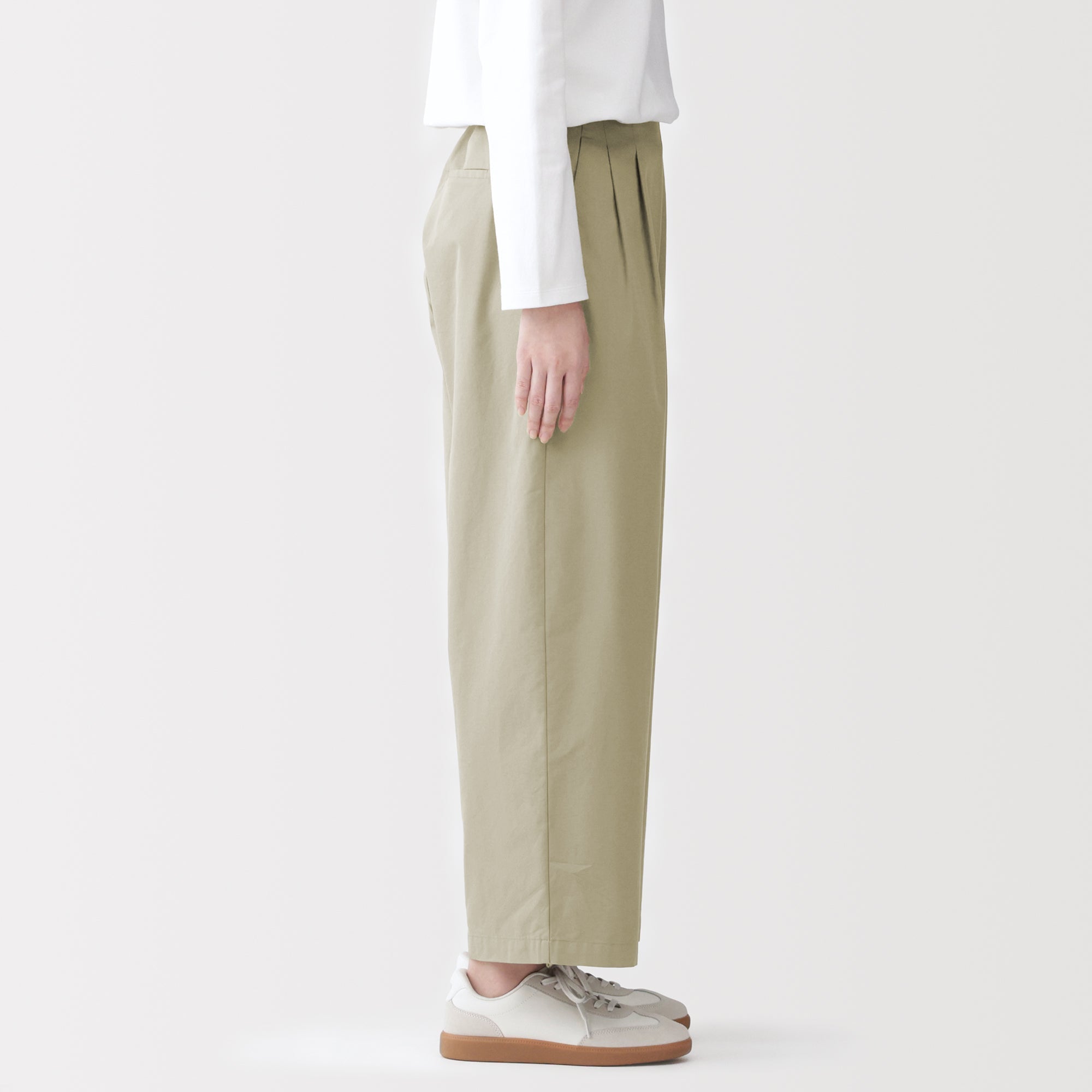 Cotton Twill Wide Tapered Pants