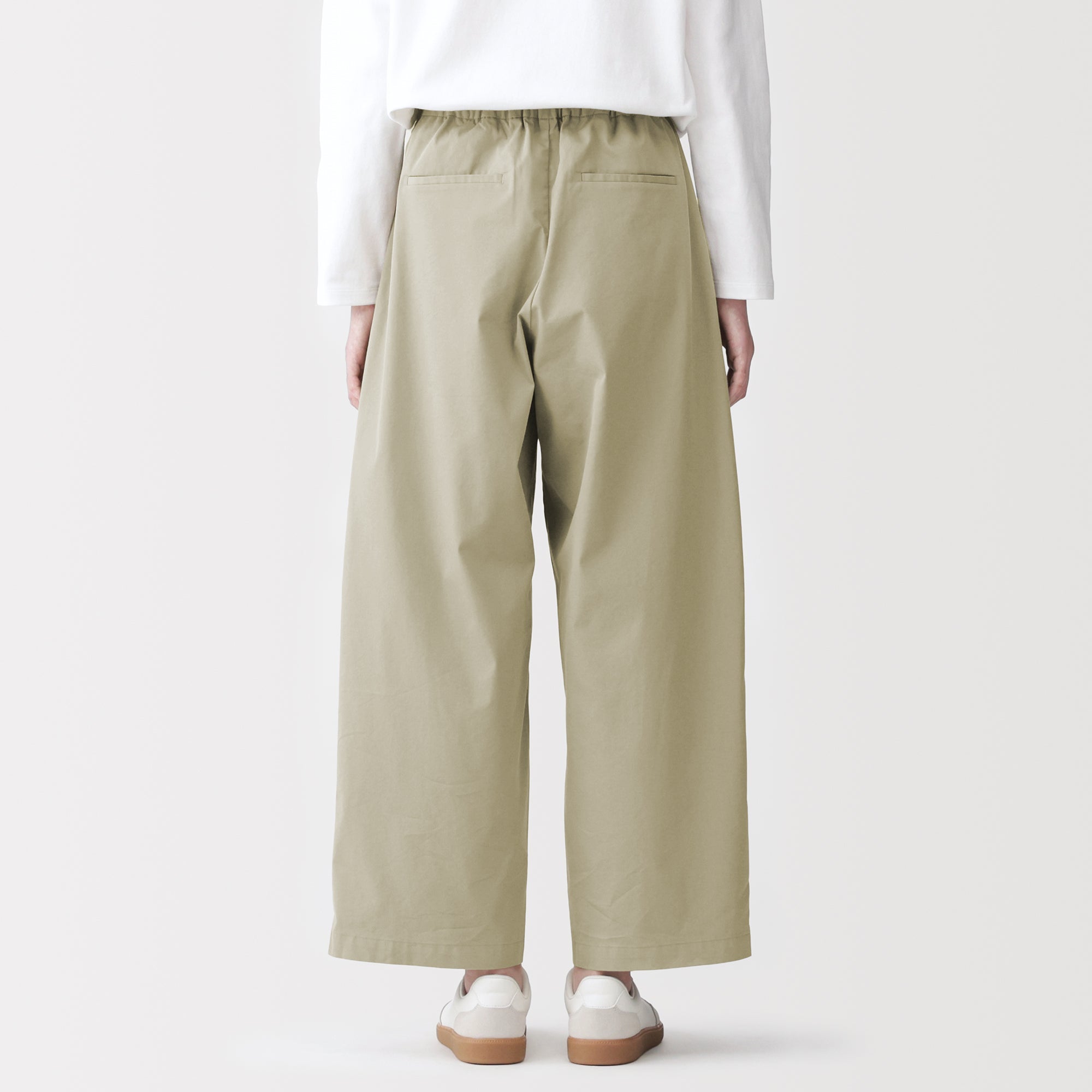 Cotton Twill Wide Tapered Pants