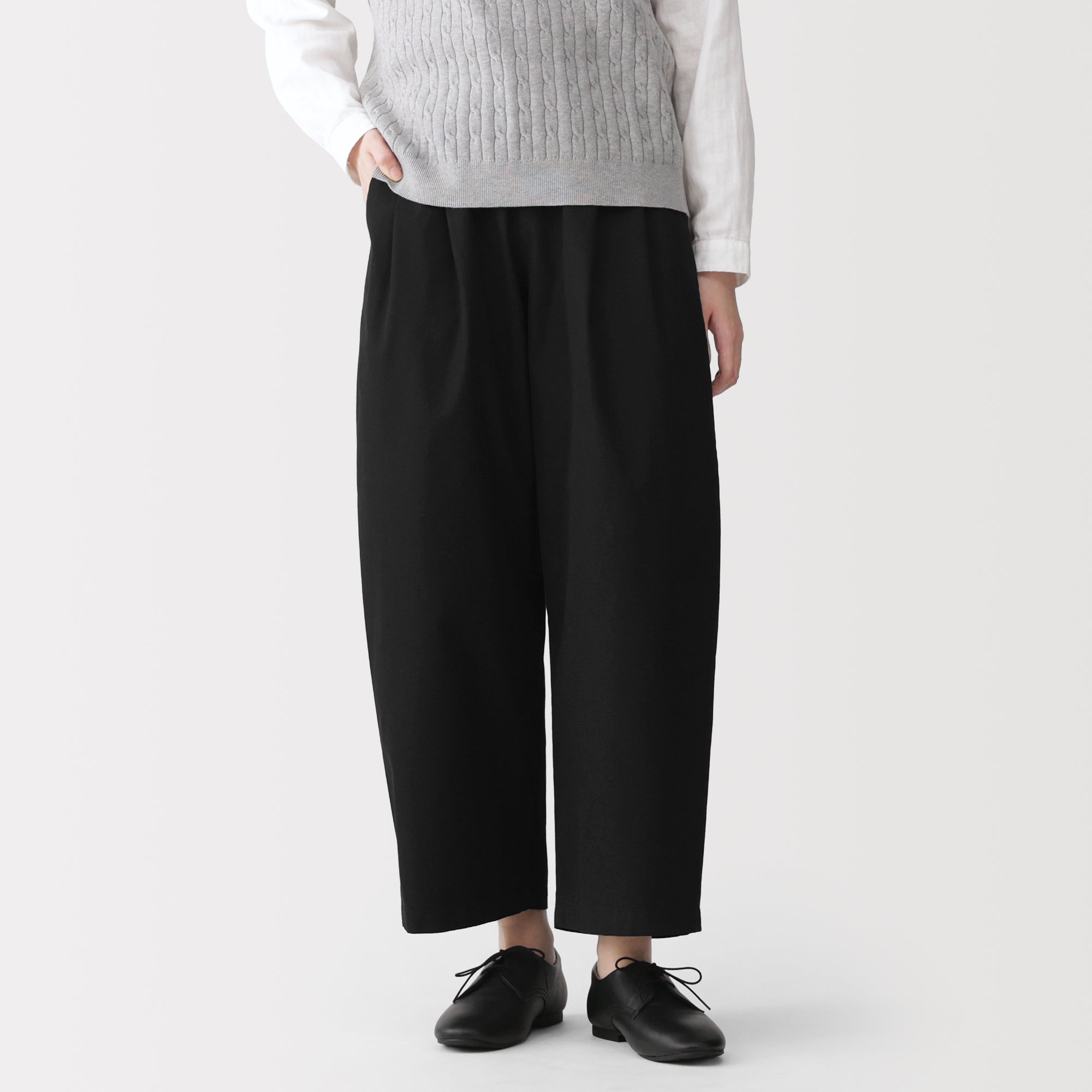 Cotton Twill Wide Tapered Pants