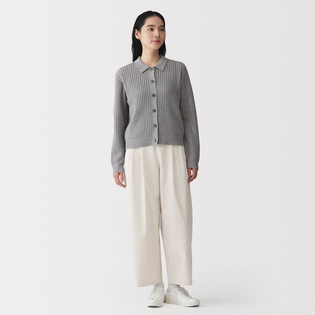 Cotton Twill Wide Tapered Pants