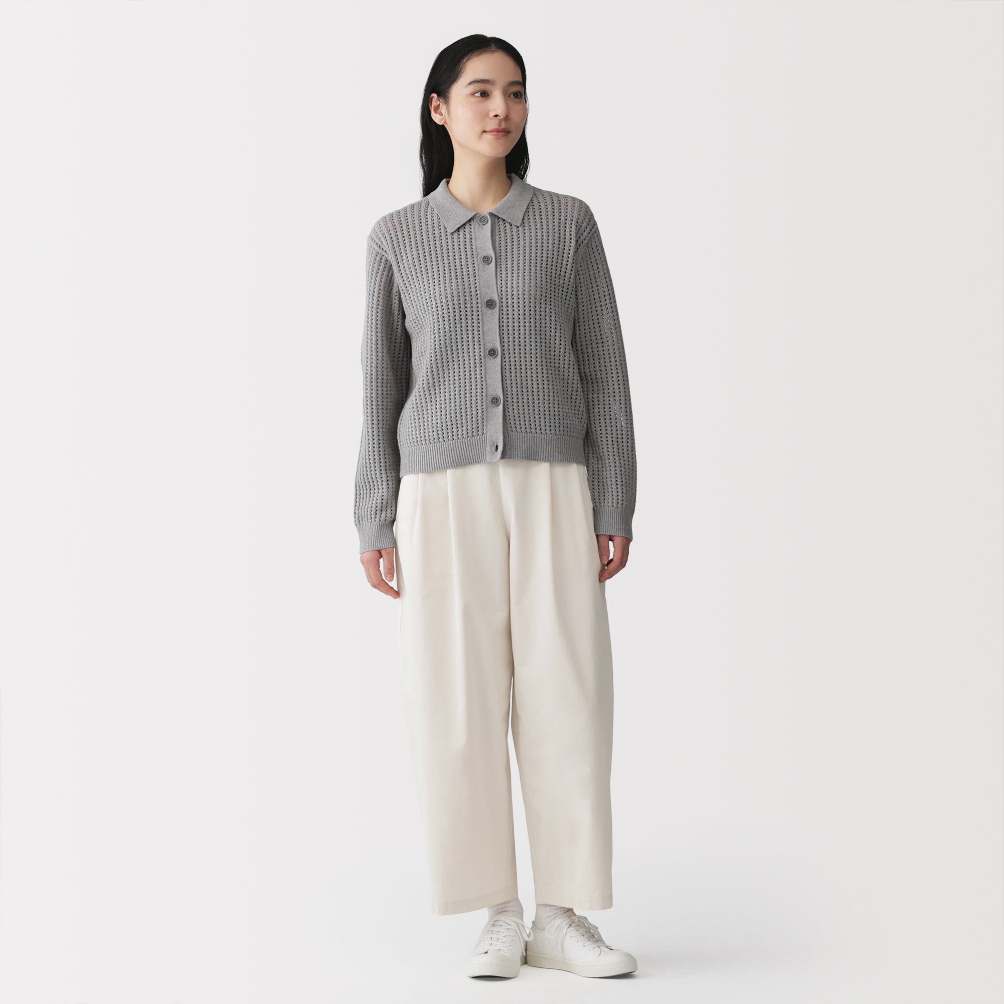 Cotton Twill Wide Tapered Pants