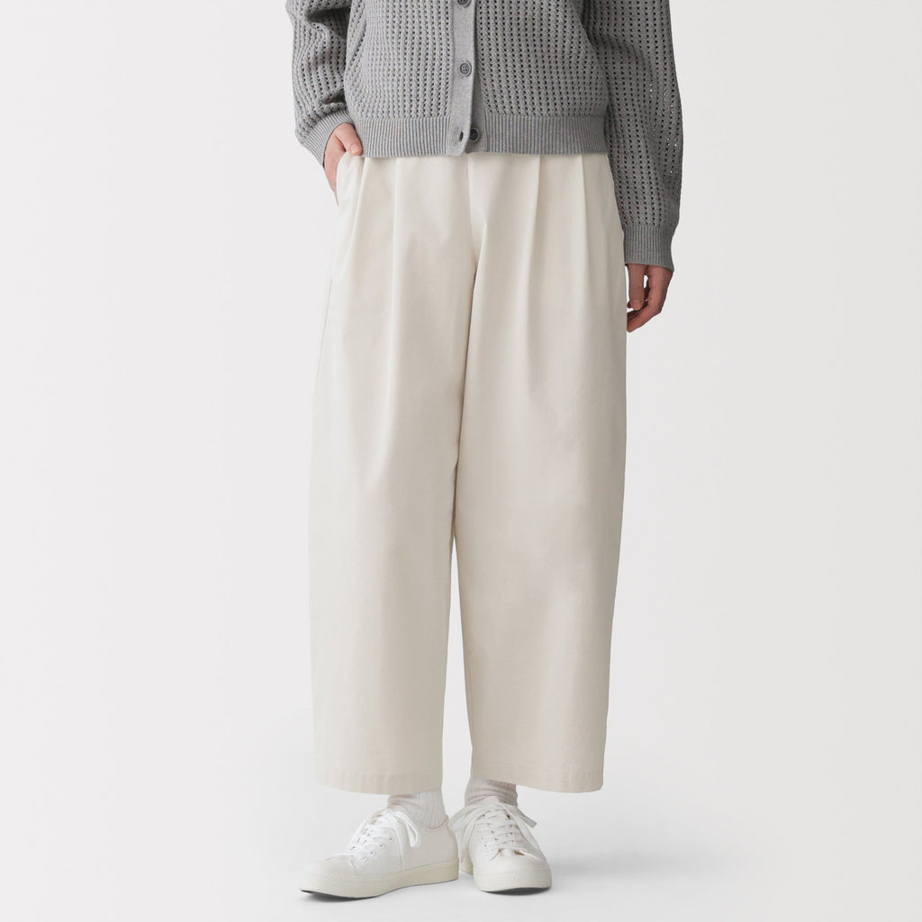 Cotton Twill Wide Tapered Pants