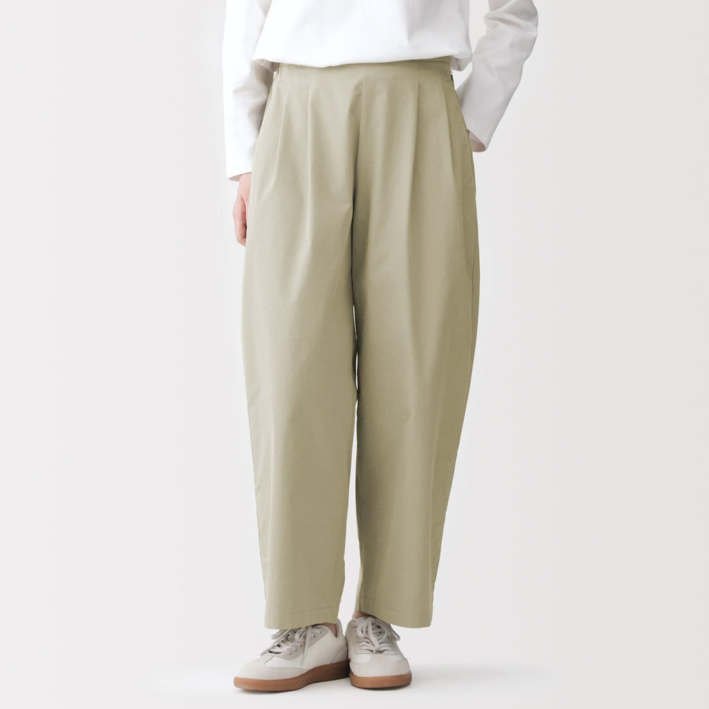 Cotton Twill Wide Tapered Pants