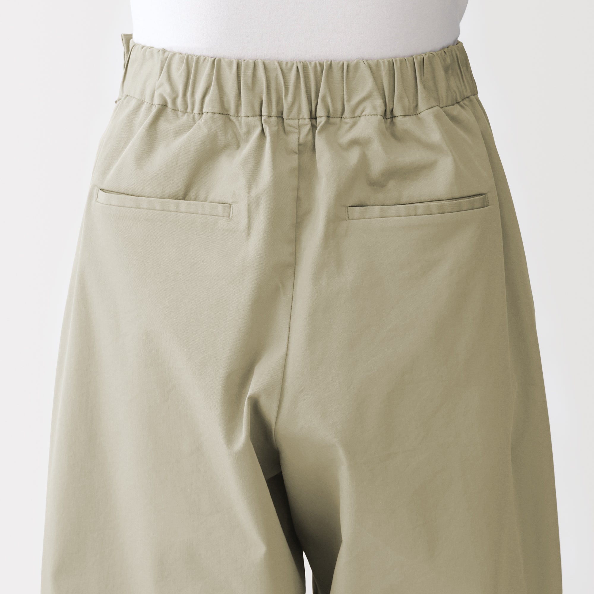 Cotton Twill Wide Tapered Pants
