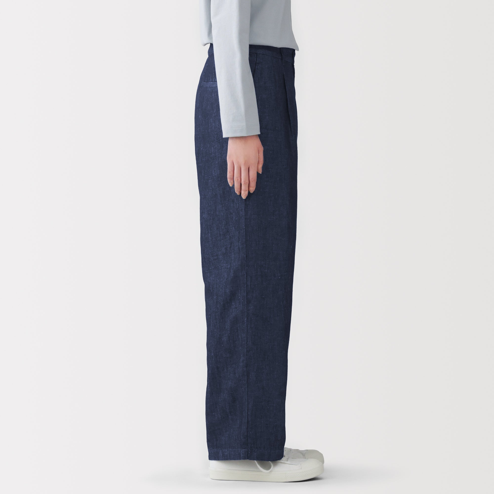 Hemp Blend Denim Straight Pants