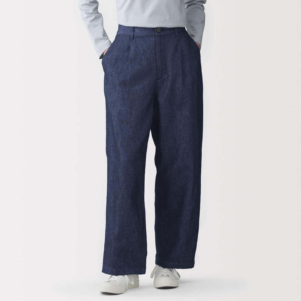 Hemp Blend Denim Straight Pants