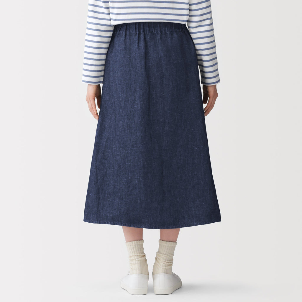 Hemp Blend Denim Wrap Skirt
