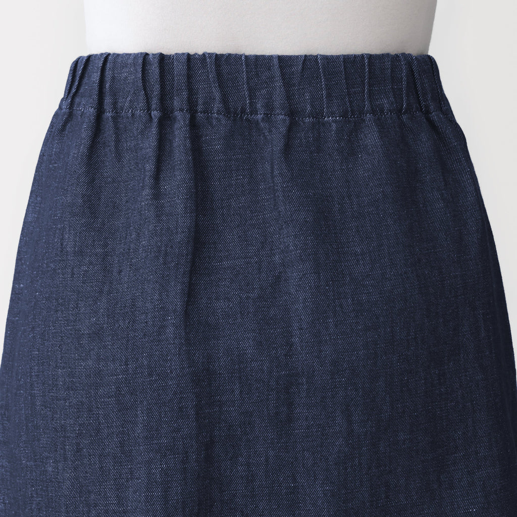 Hemp Blend Denim Wrap Skirt
