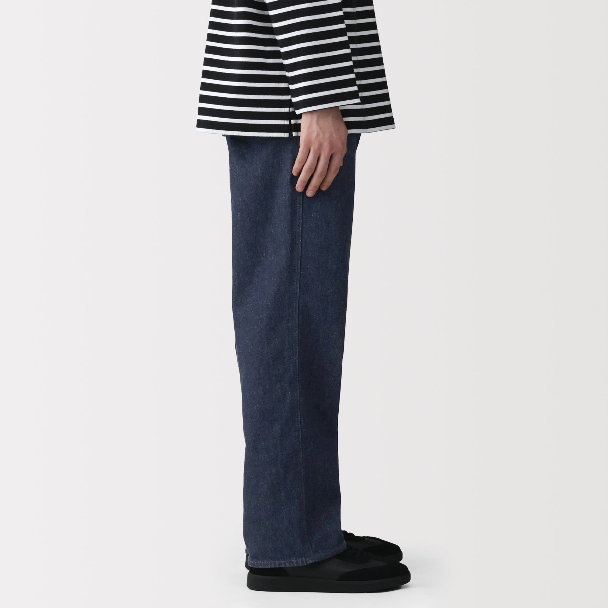 Kapok Blend Denim Wide Pants