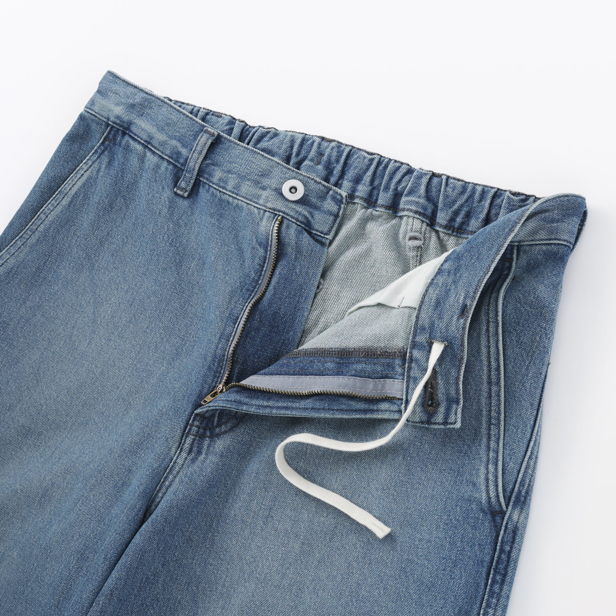Kapok Blend Denim Wide Pants
