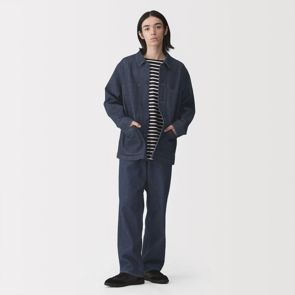Kapok Blend Denim Wide Pants