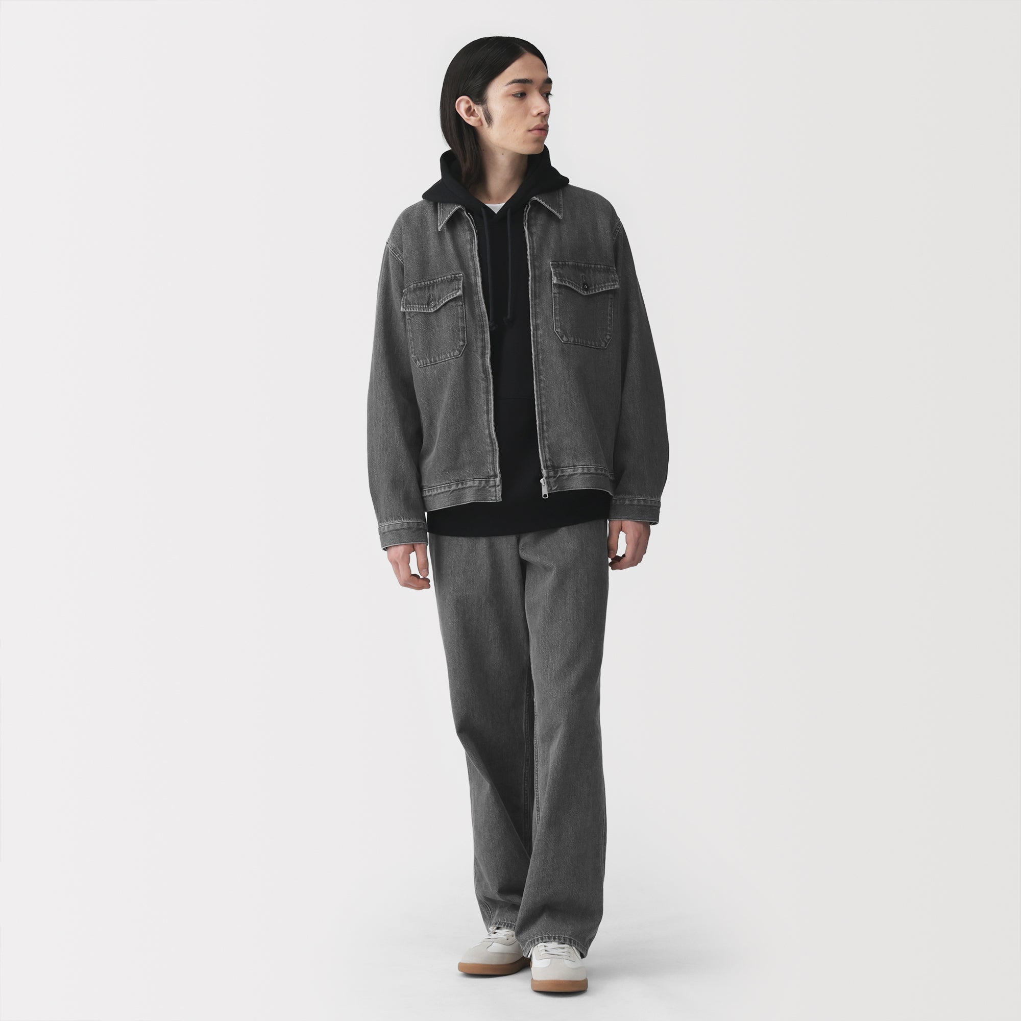 Kapok Blend Denim Wide Pants