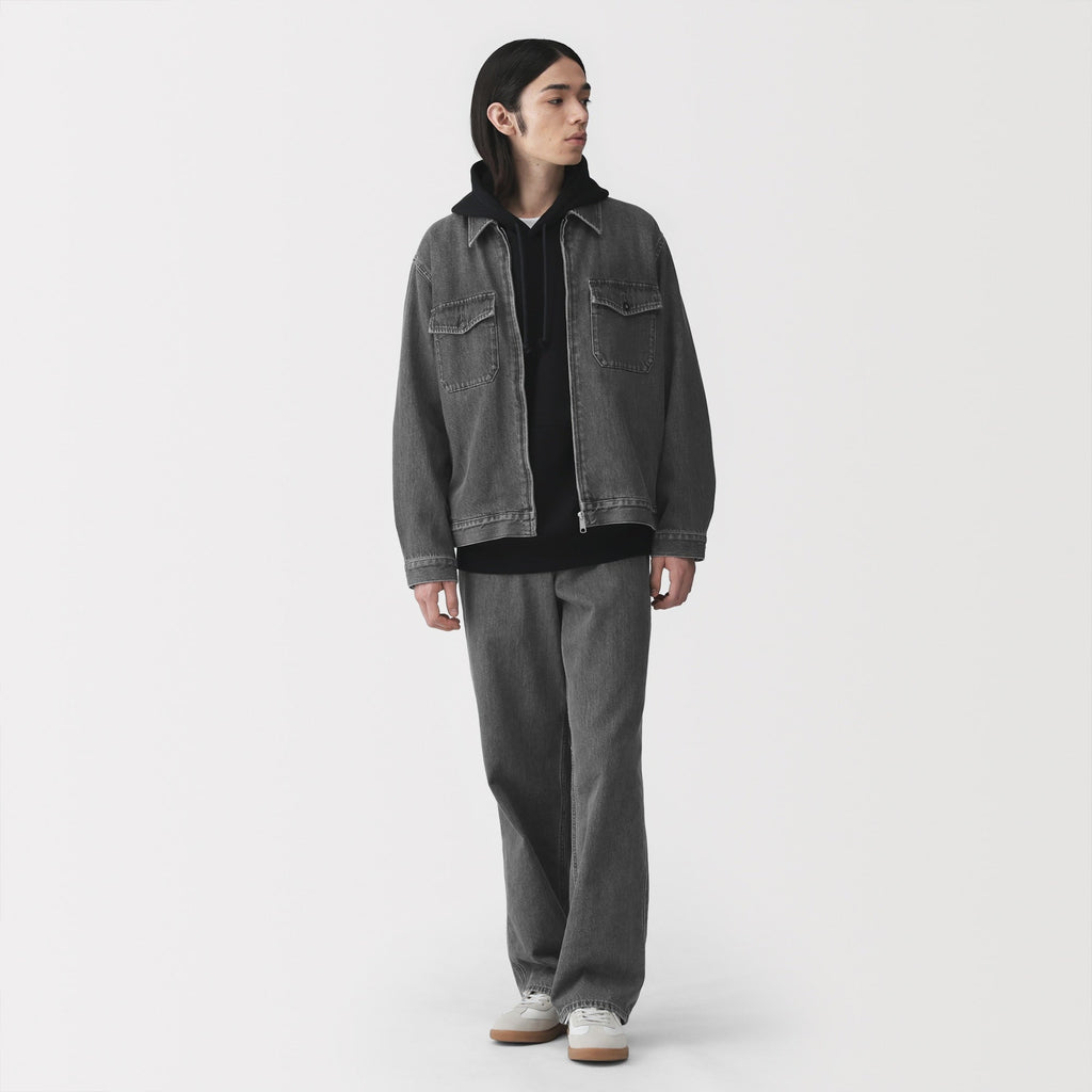Kapok Blend Denim Wide Pants