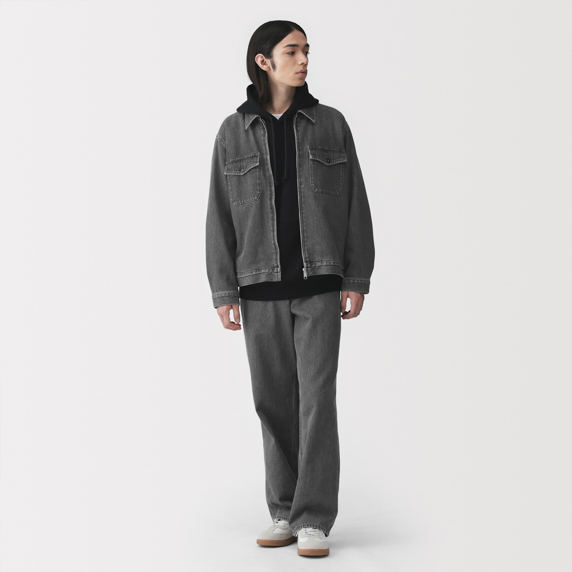 Kapok Blend Denim Wide Pants