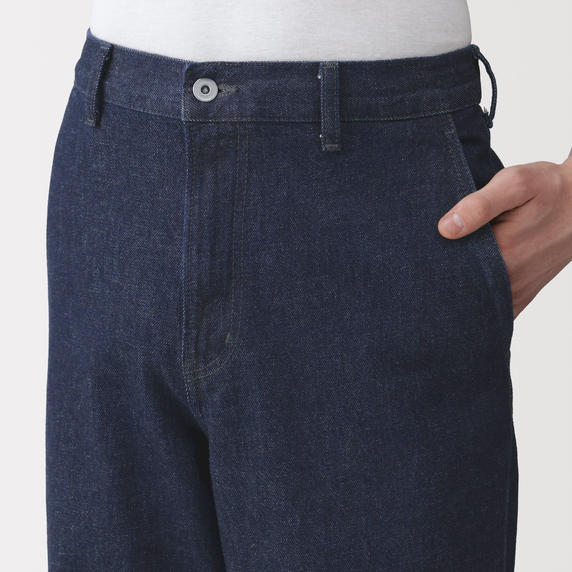 Kapok Blend Denim Wide Pants